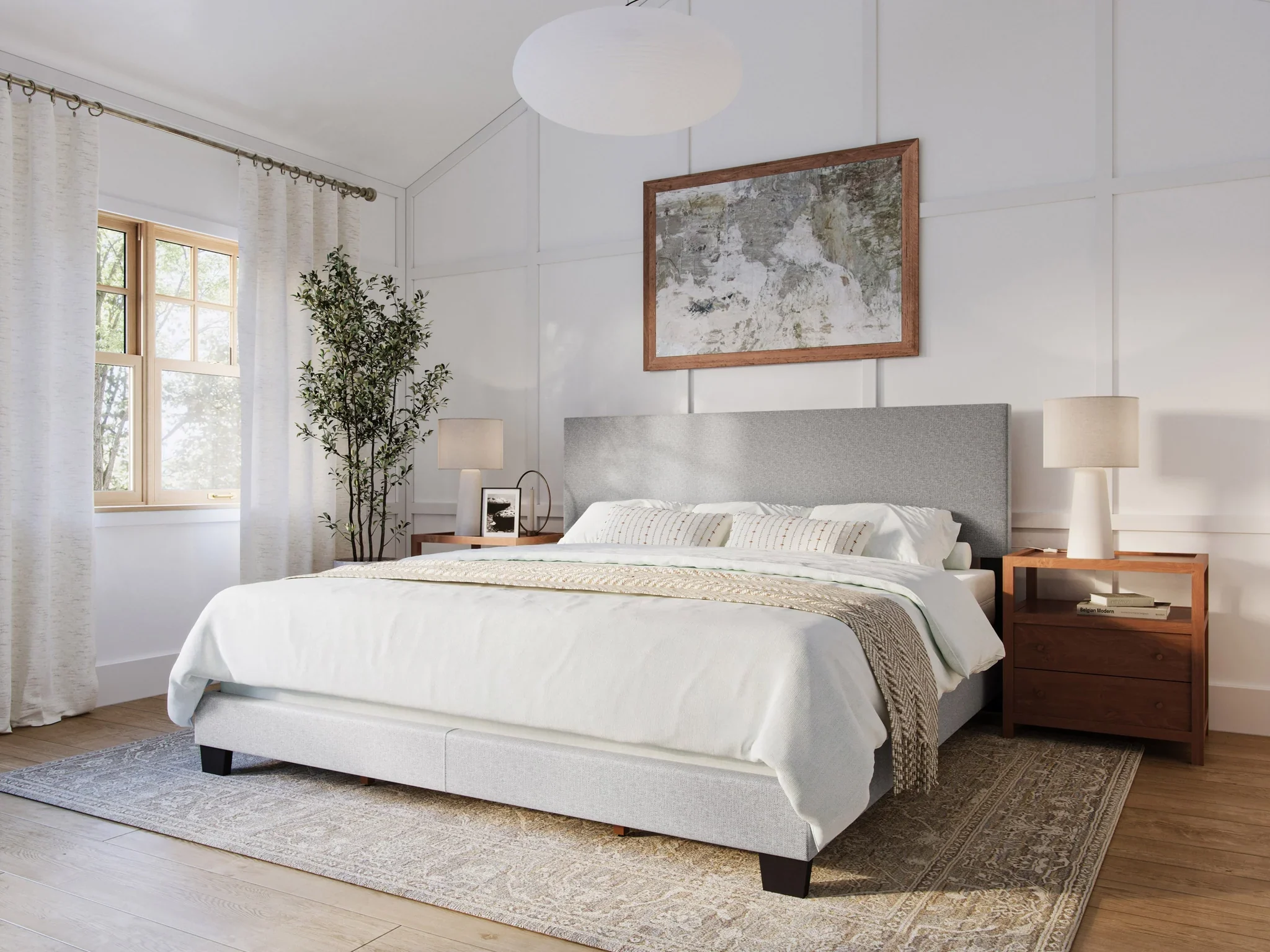 Brand New Light Grey King Upholstered Bed Frame | Factory Sealed - photo 2