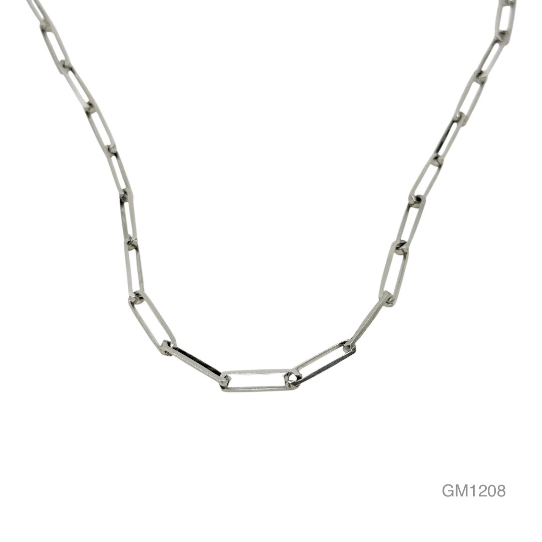 Sterling silver paperclip link chain necklace - GM1208