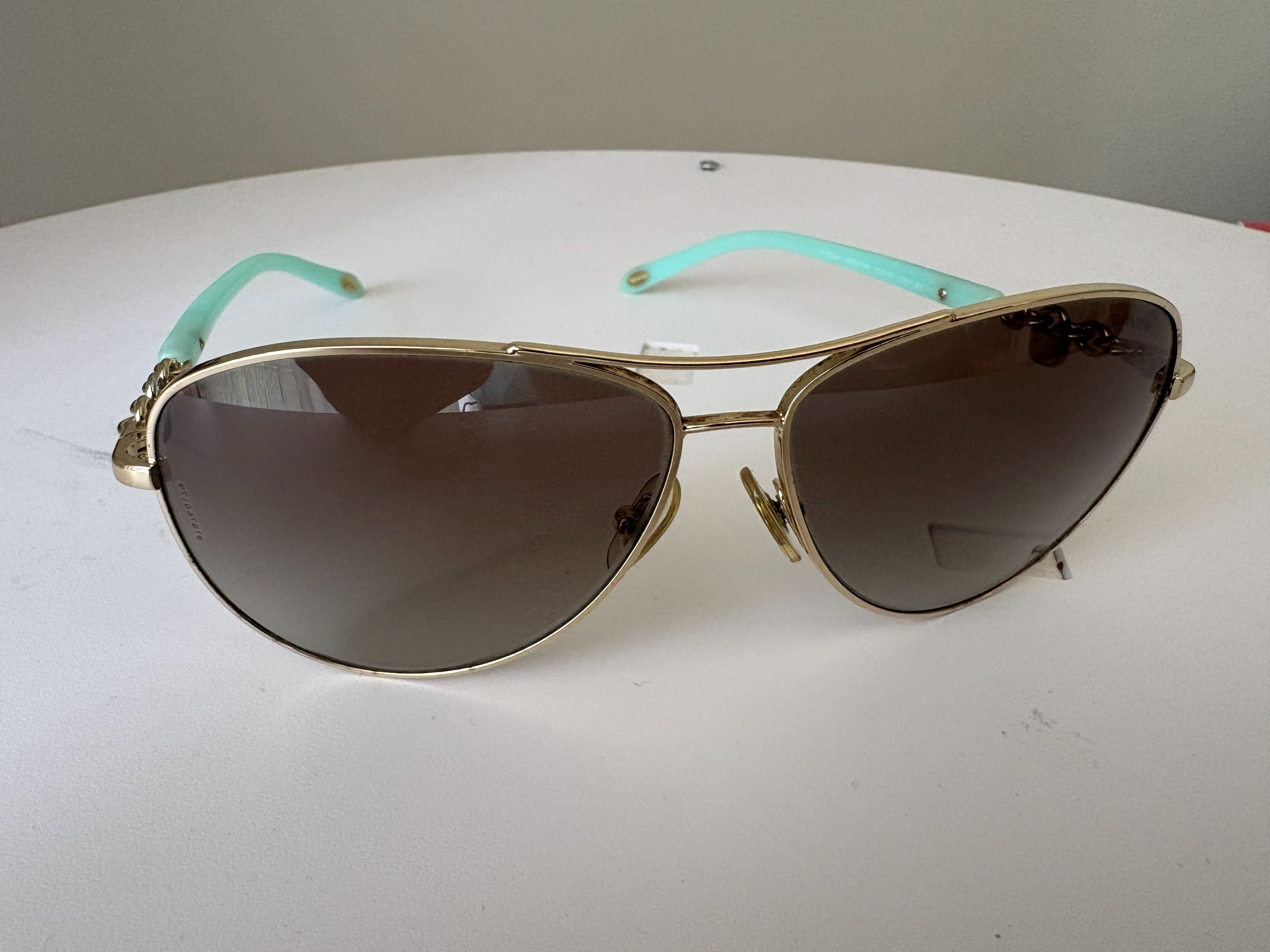 Tiffany & Co. Aviator Sunglasses TF 3034, Gold/Blue