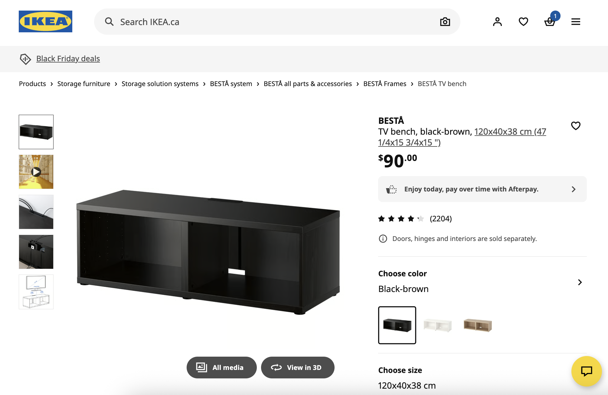 IKEA BESTA TV Bench / Floating Shelf / Floating Console Cabinet - photo 4