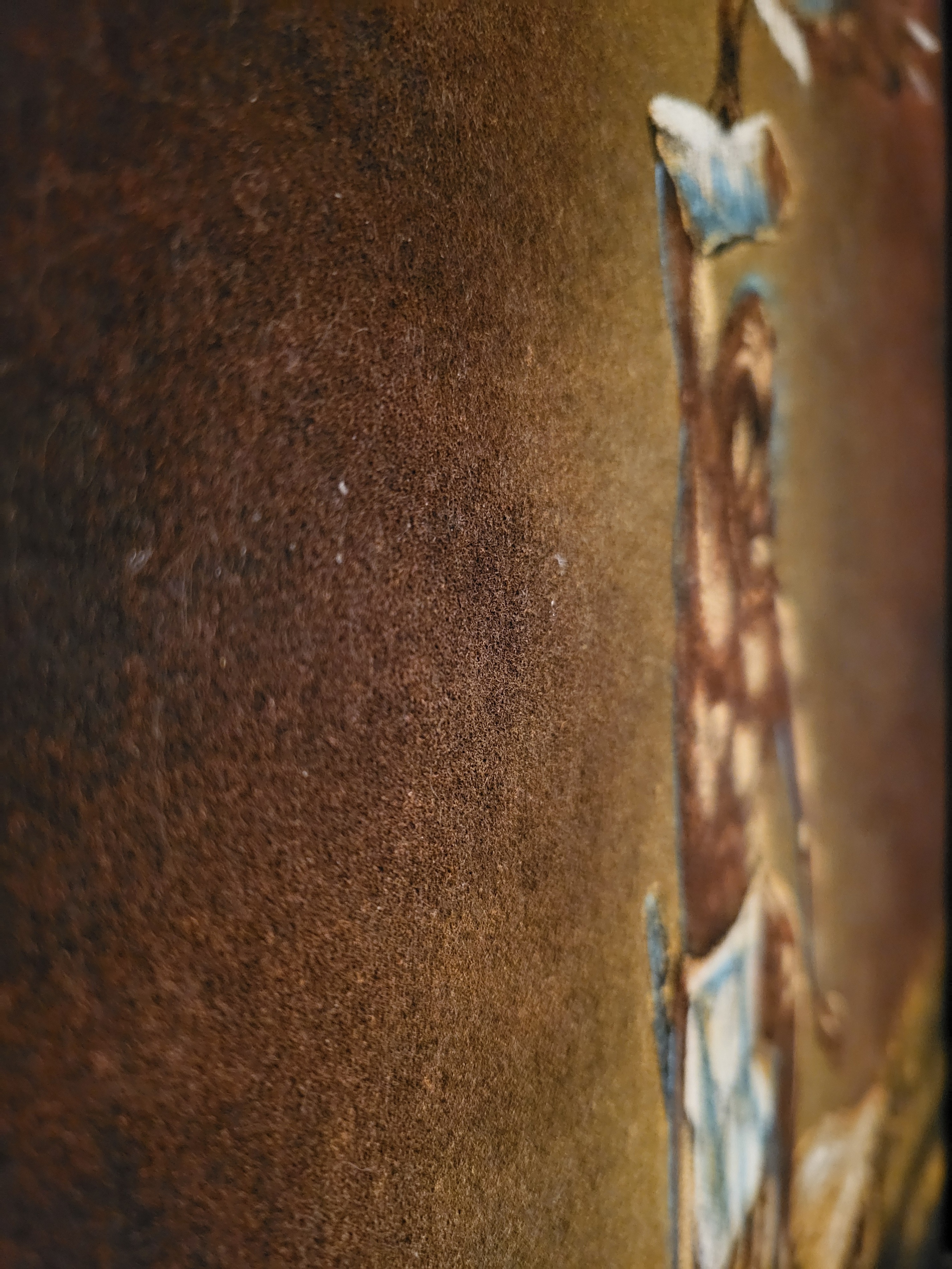 1970s Vintage Blak and Brown Falconer Velvet Painting - photo 4