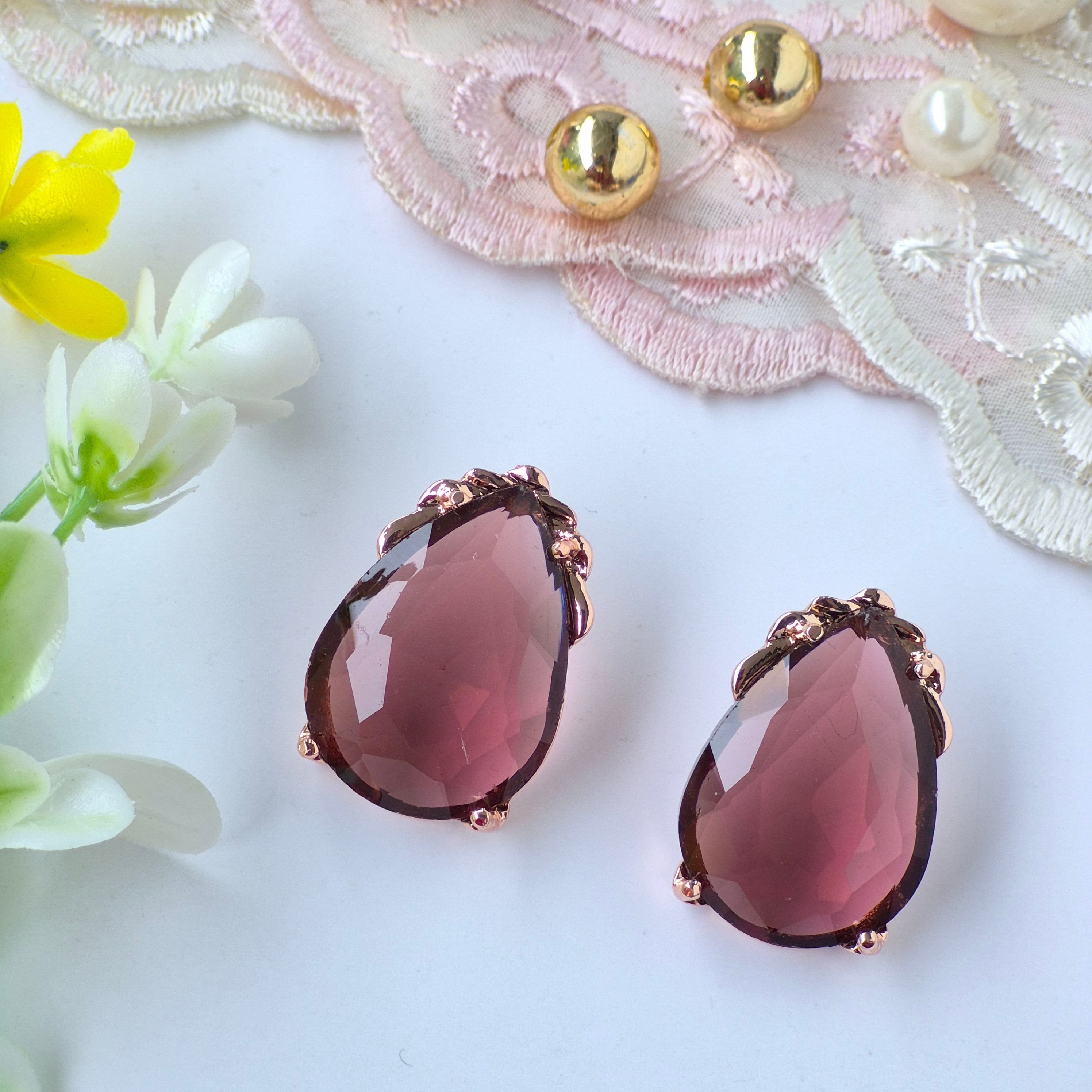 ✨ Burgundy wine Teardrop Earrings by Rabloo Accessories
