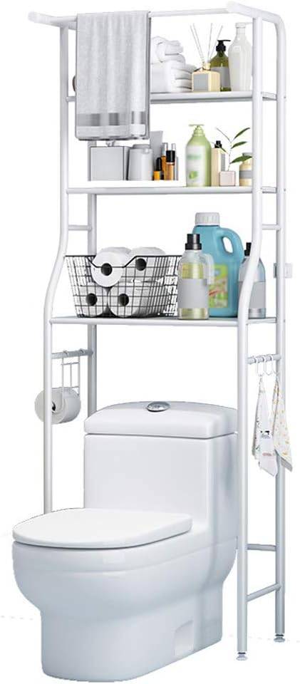 3‐Shelf Over‐The‐Toilet Storage Rack with Hanging Rod & TP Hold - photo 3