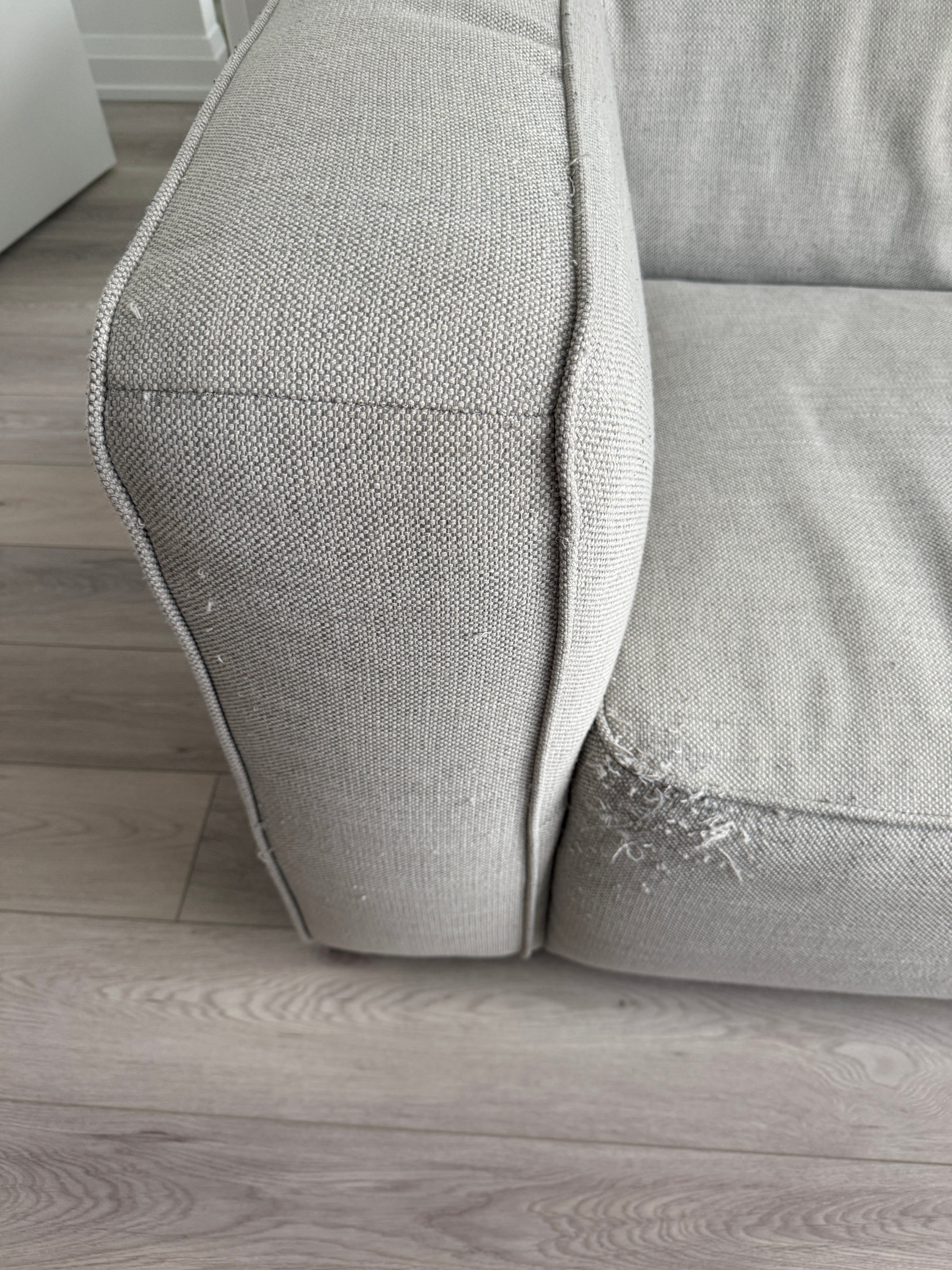 Beige CB2 Modern Low-Profile Sofa - photo 4