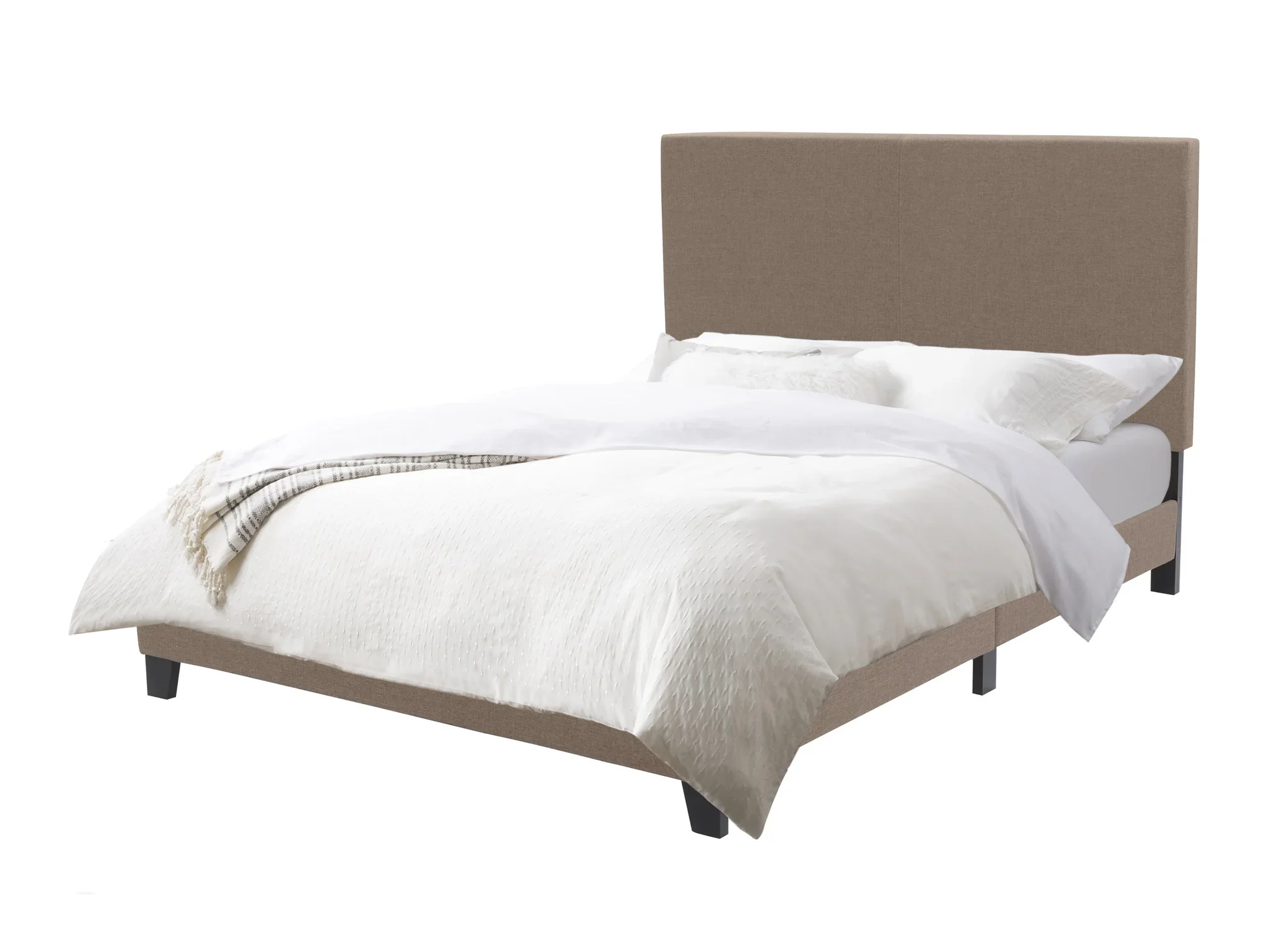 NEW Queen Upholstered Platform Bed – Warm Stone - photo 2