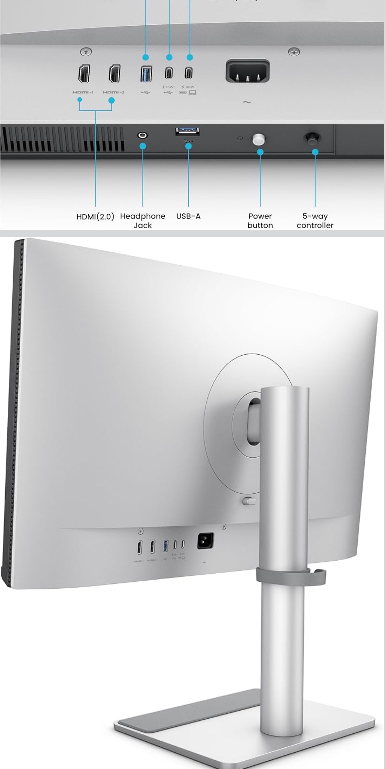 BenQ 27” 4K Monitor for MacBook® USB-C 90W USB Hub Height & Tilt - photo 3