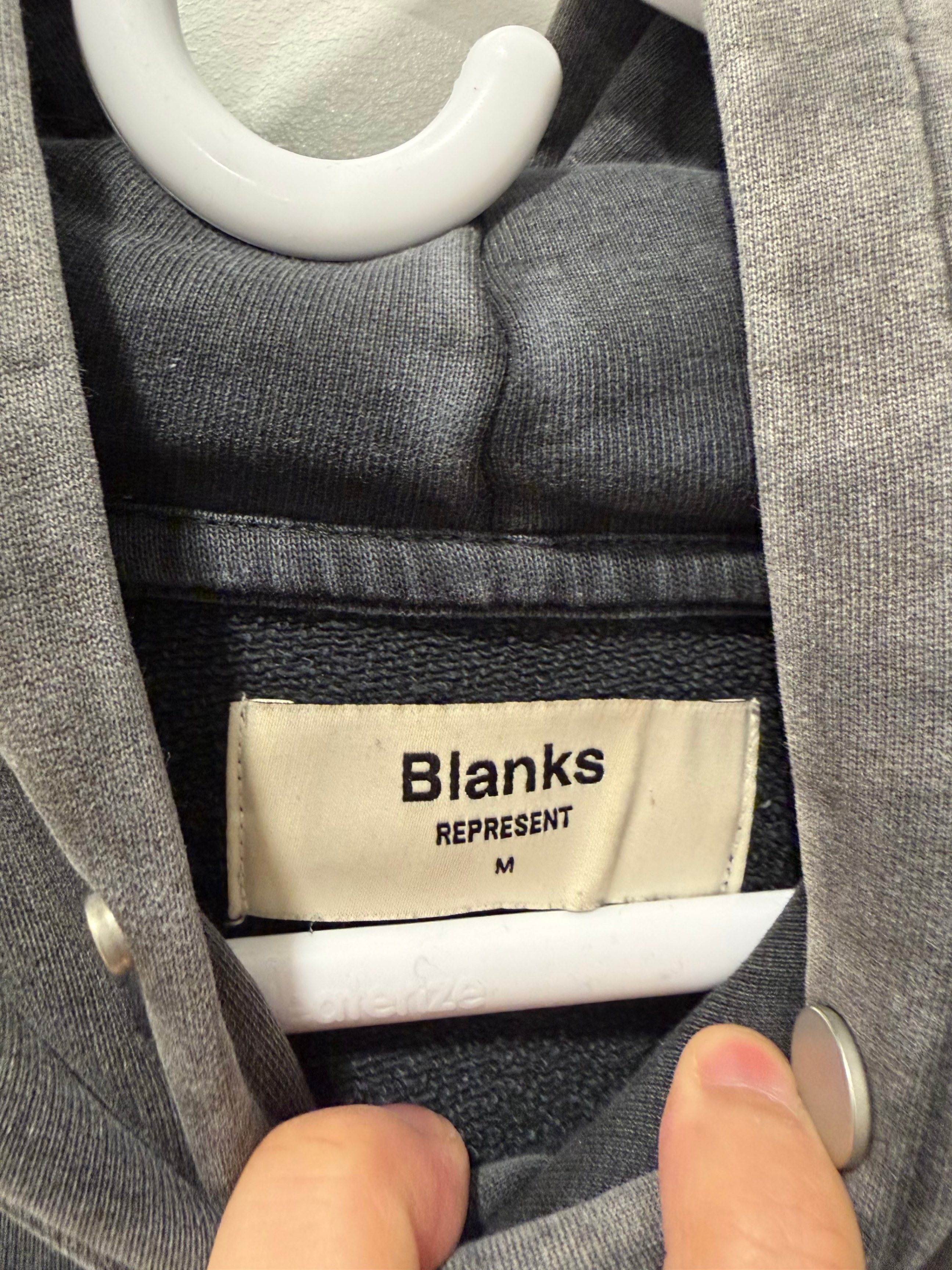 Represent Blanks Hoodie – Gray / Washed Black – Size M - photo 4