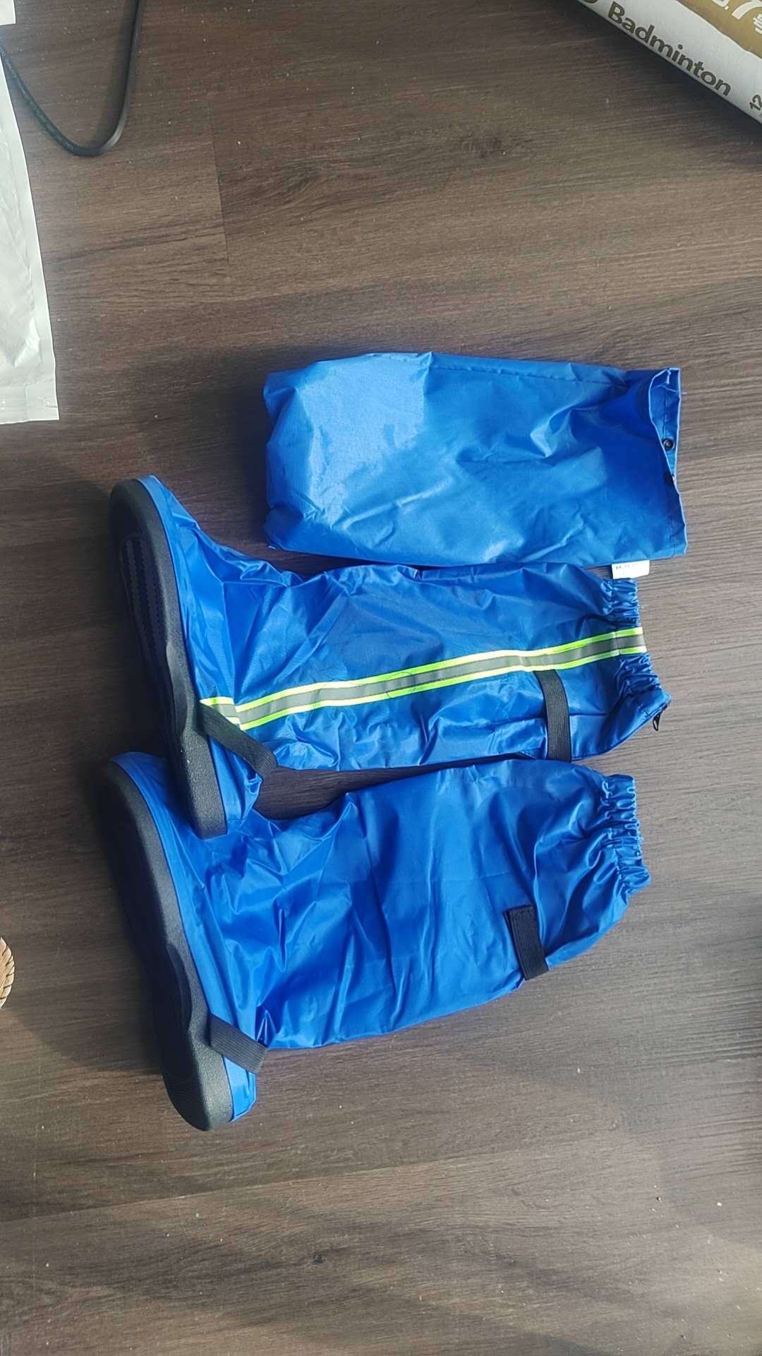 Blue Waterproof Shoe Covers with Reflective Strips - photo 4