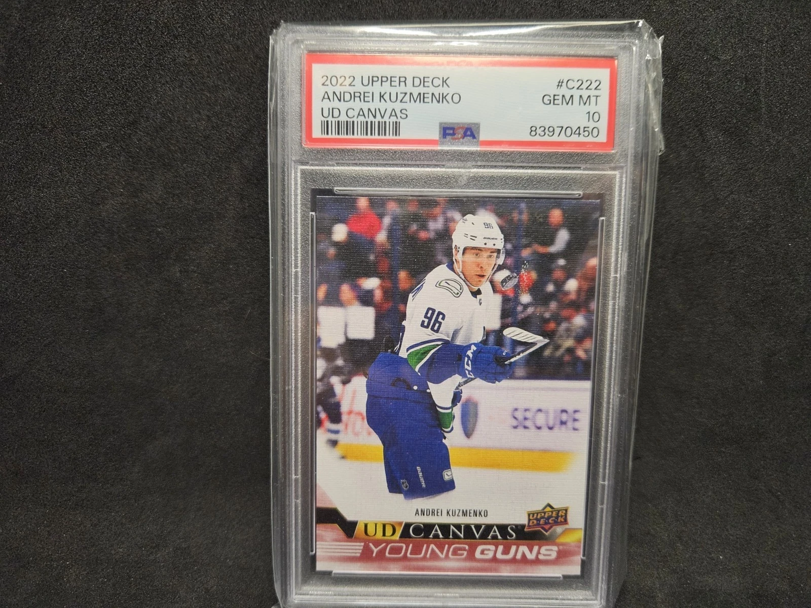 Andrei Kuzmenko Upper Deck Canvas Young Guns Rookie PSA 10