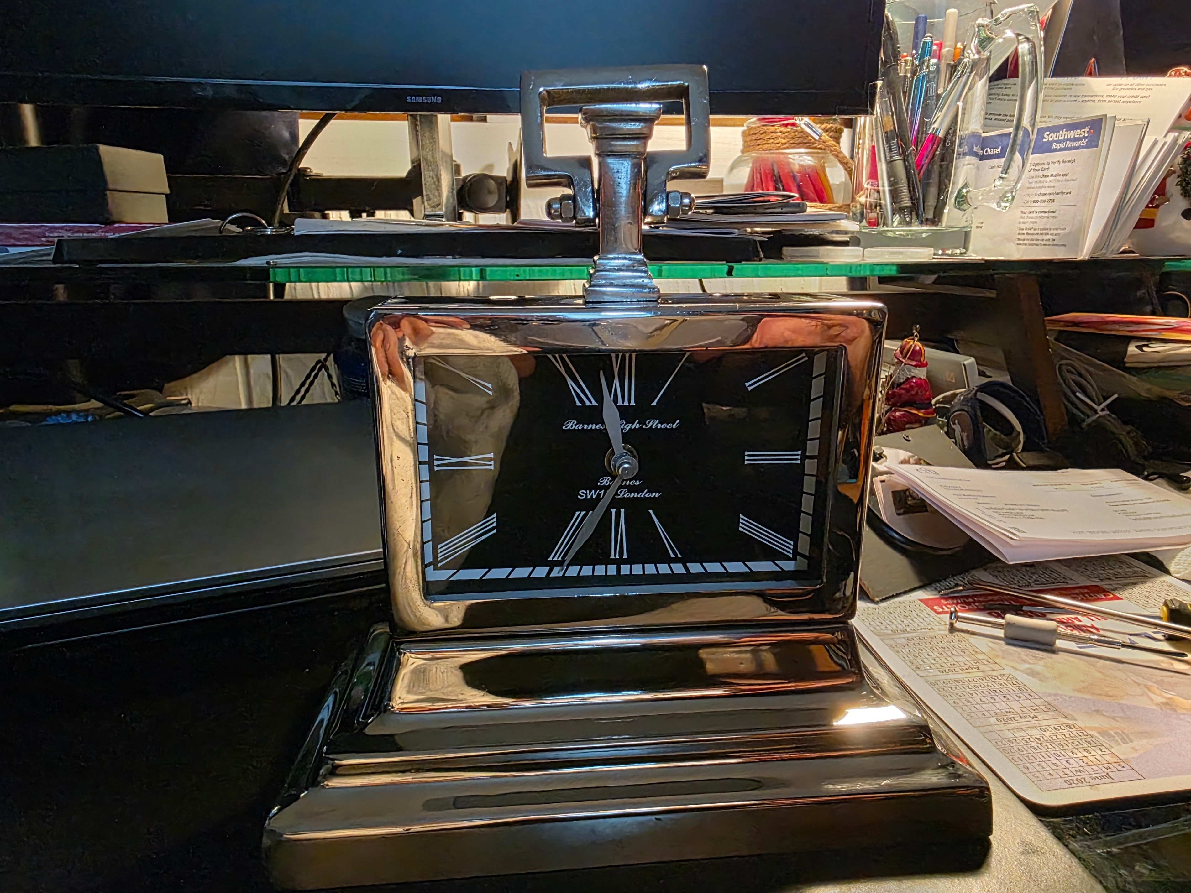 Barnes High Street London Art Deco Desk Clock