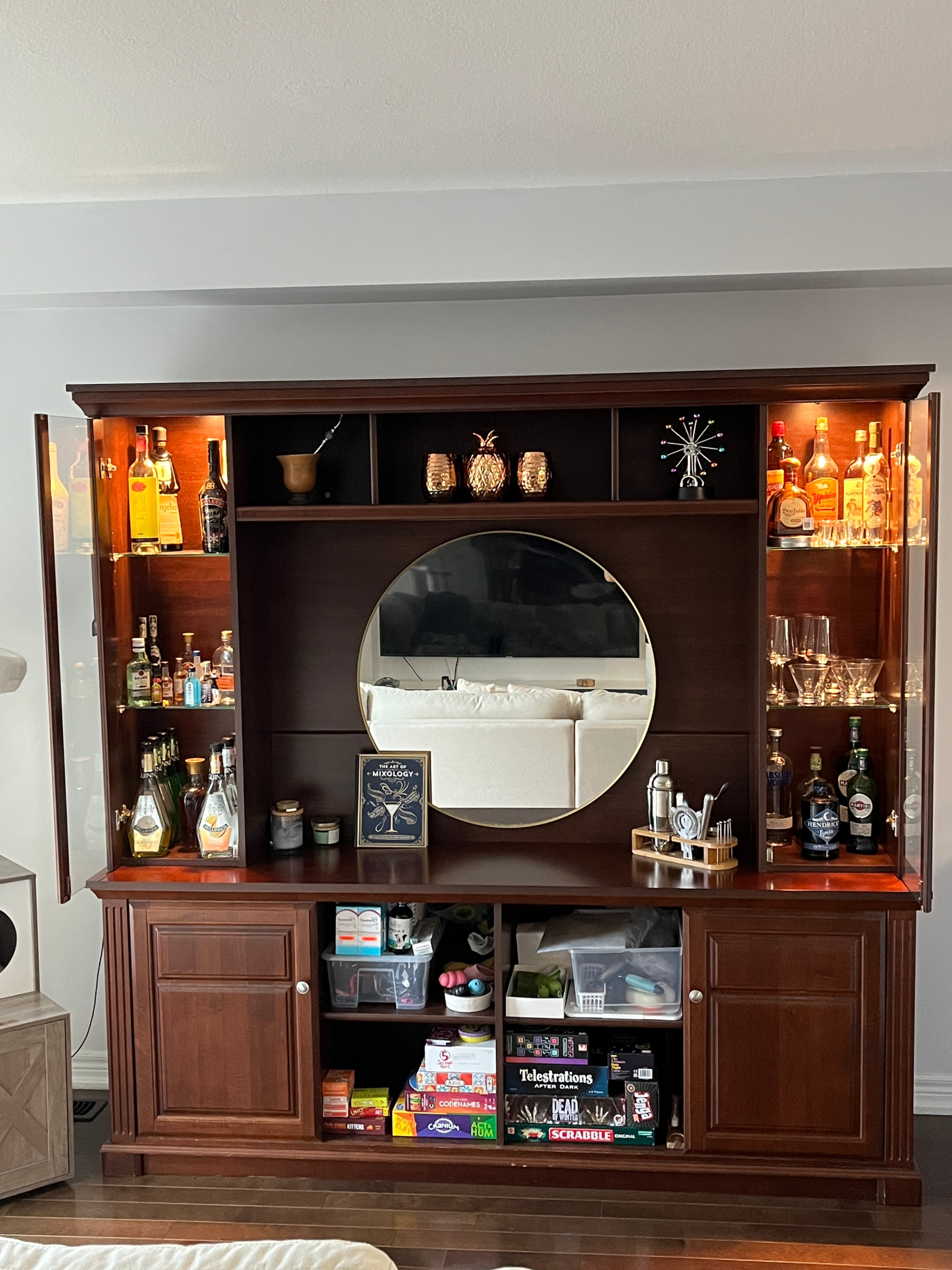 Entertainment Unit and TV Stand With Lights (Solid Wood) - photo 4