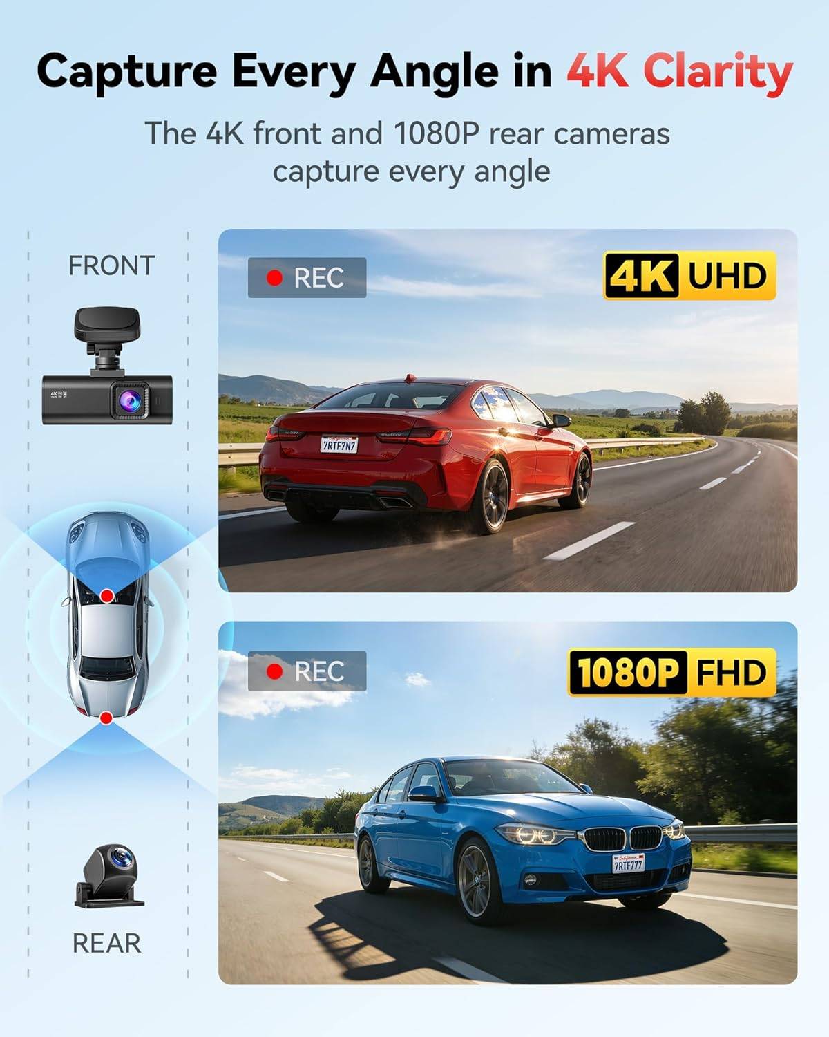 REDTIGER F7N-N 4K Front & Rear Dash Cam – $60 FIRM - photo 2