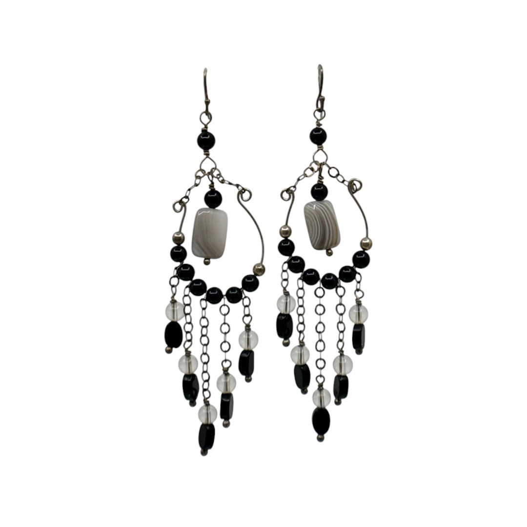 Hand Made Sterling silver gemstone bead earrings - GM334 - photo 2