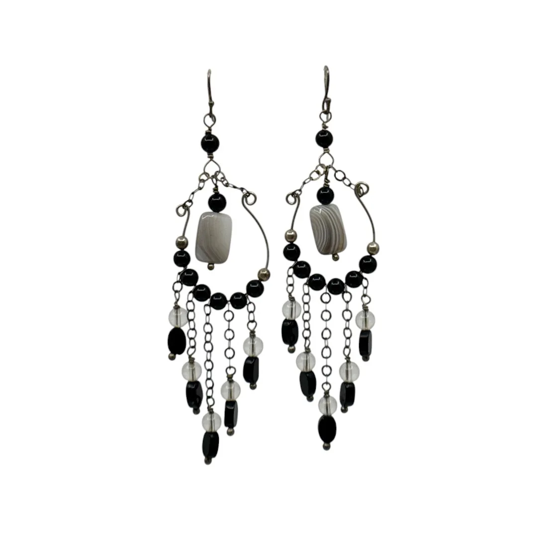 Hand Made Sterling silver gemstone bead earrings - GM334 - photo 2