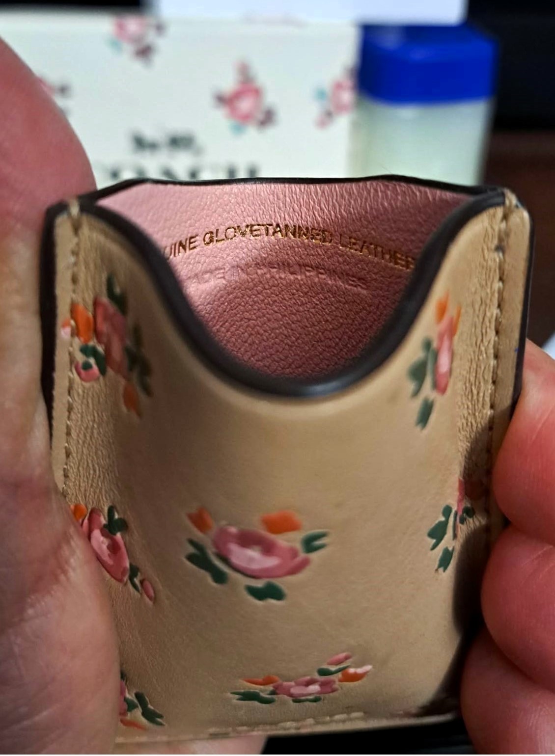 New COACH Phone Pocket Sticker Genuine Leather Card Holder - photo 5
