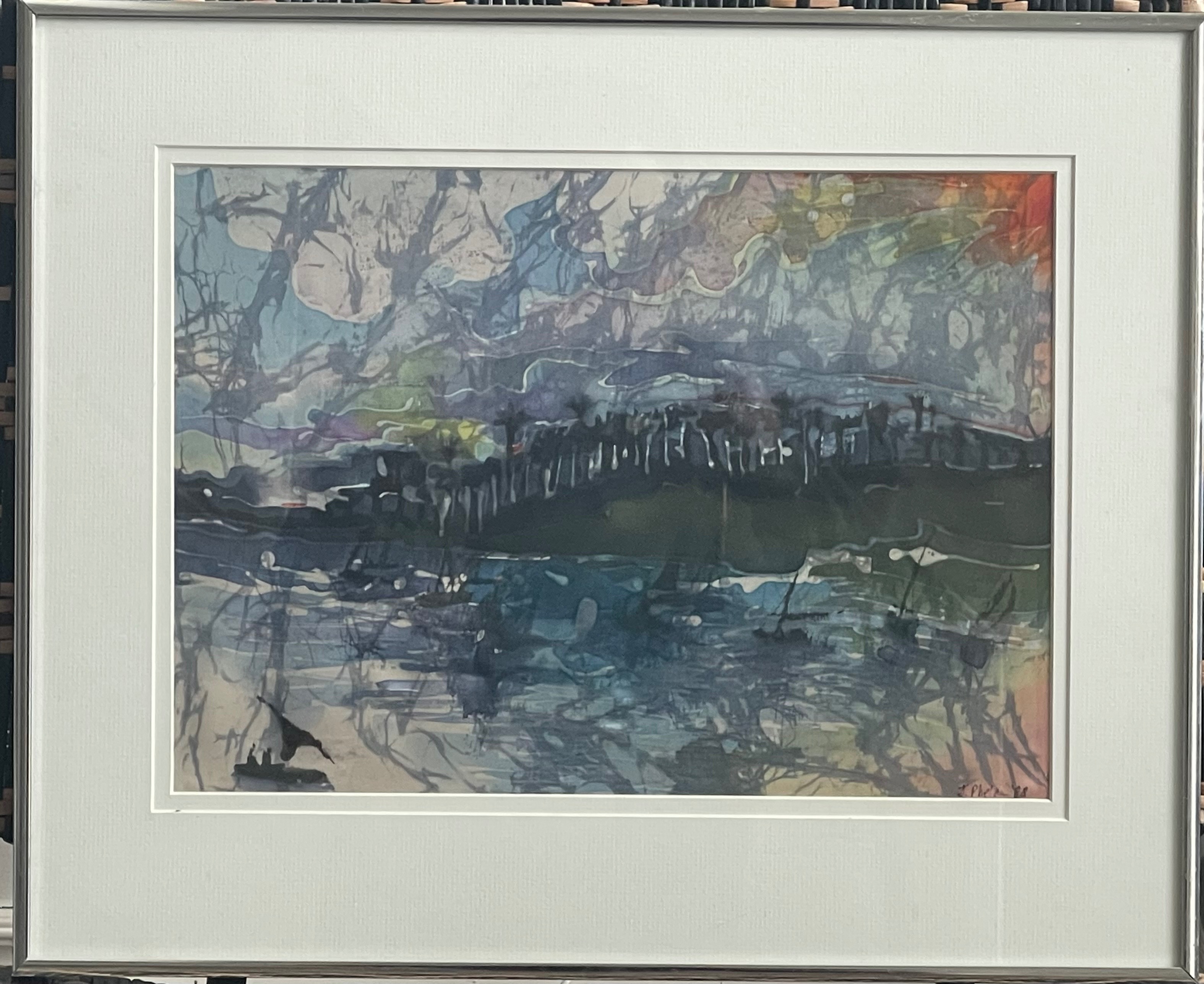 Original Framed Landscape Watercolour Painting – Signed 1988