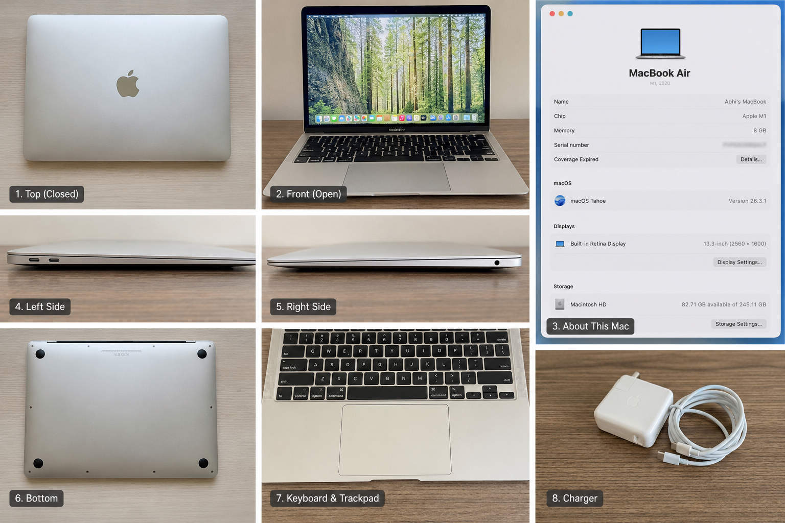 MacBook Air M1 2020 – 13”, 8GB RAM, 256GB SSD