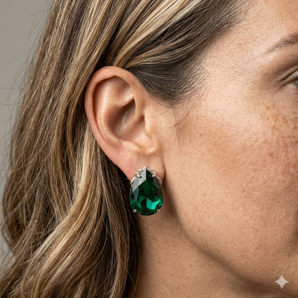 ✨Emerald Green Teardrop Earrings by Rabloo Accessories - photo 2