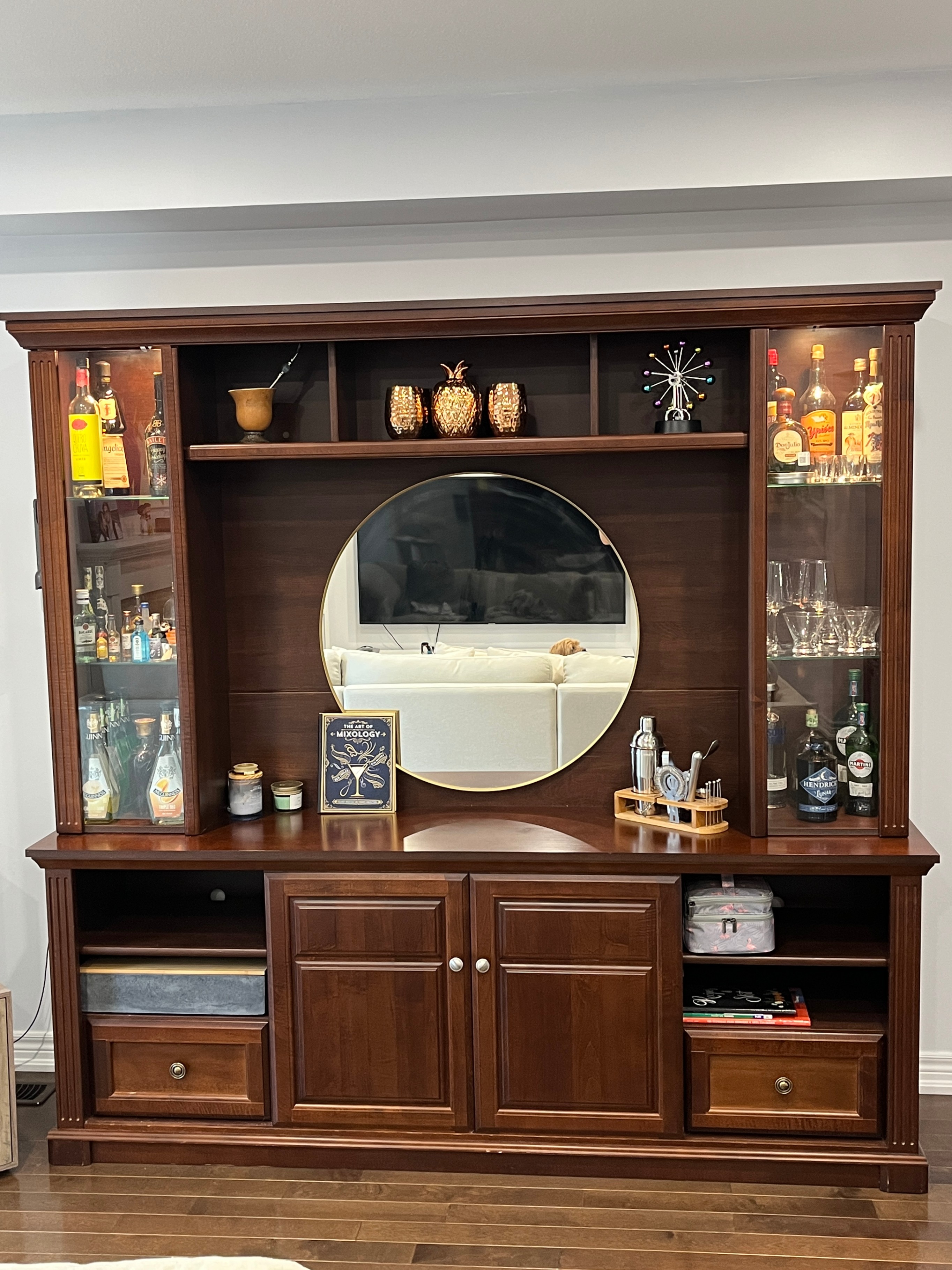 Entertainment Unit and TV Stand With Lights (Solid Wood) - photo 3