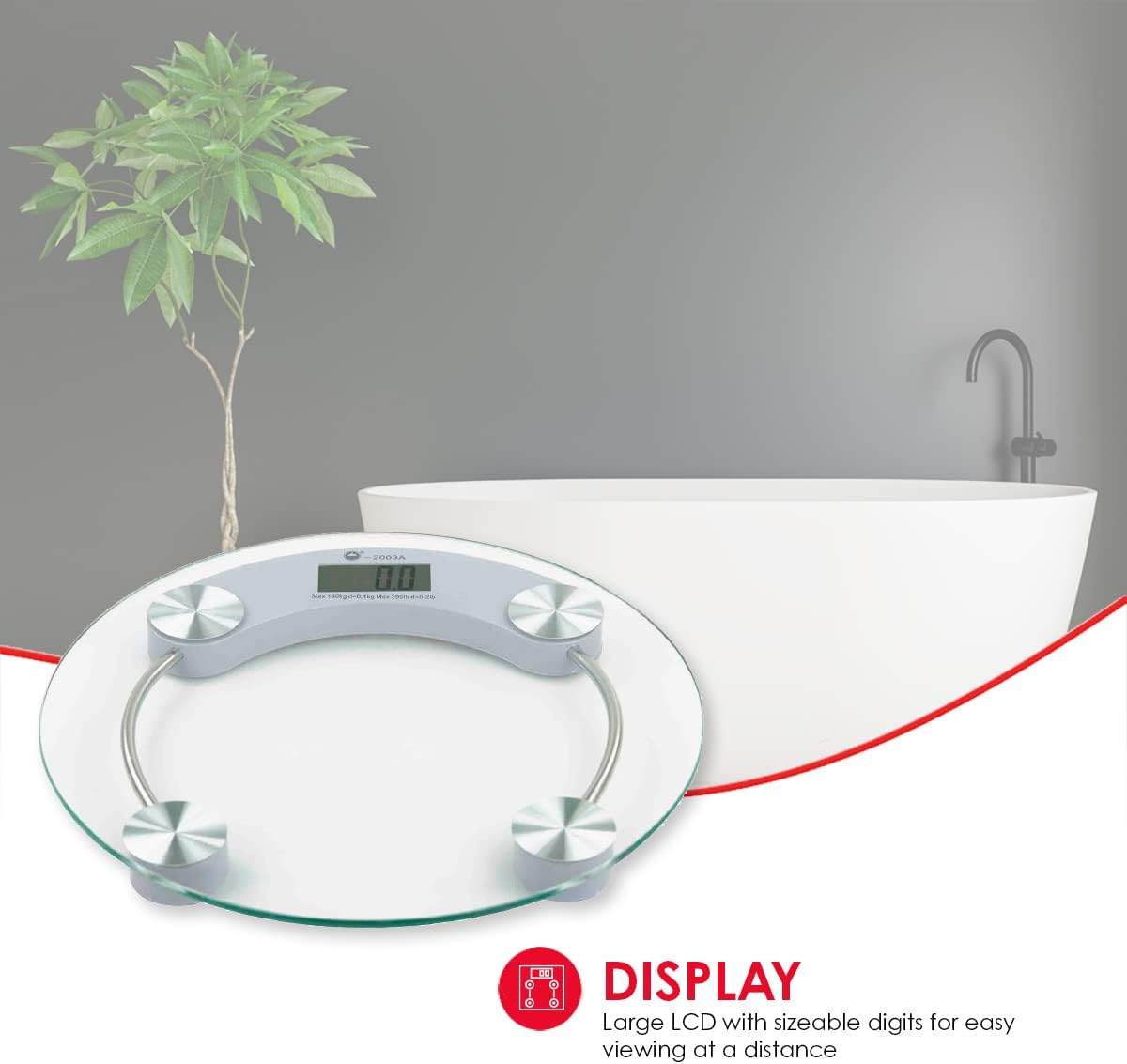 Round Digital Bathroom Scale – Modern Glass - photo 4