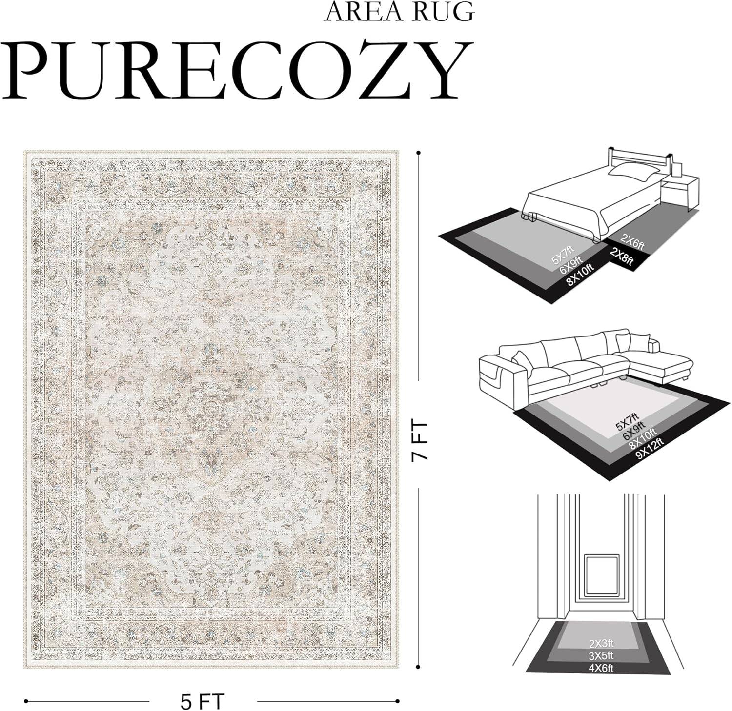 PureCozy 2x8 ft Washable Vintage Runner Rug - photo 3