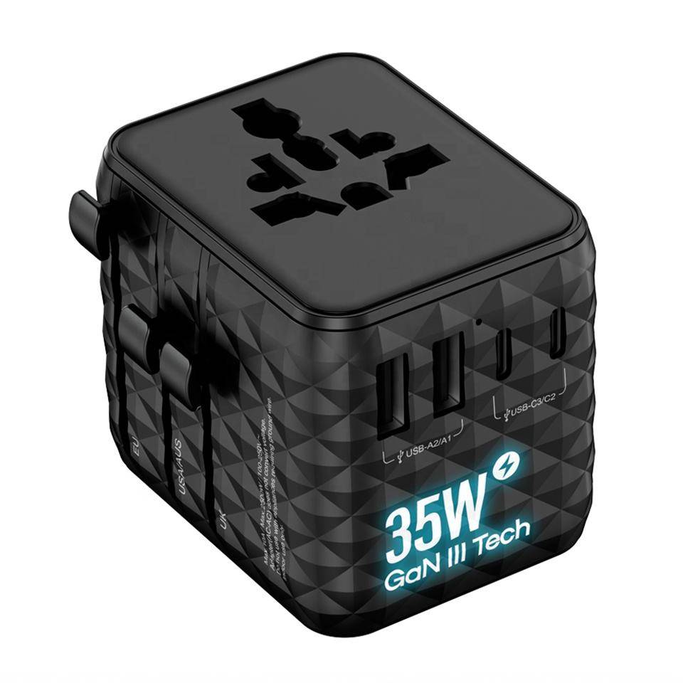35W Fast Universal Travel Adapter Diamond Finish, 7-in-1
