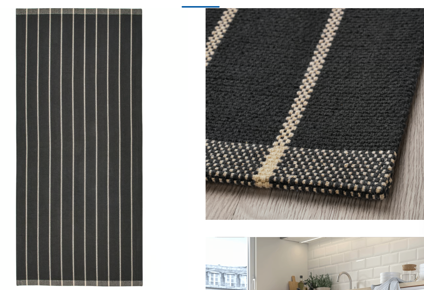 Rug, flatwoven, gray/off-white, 80x180 cm (2 ' 7 "x5 ' 11 ")