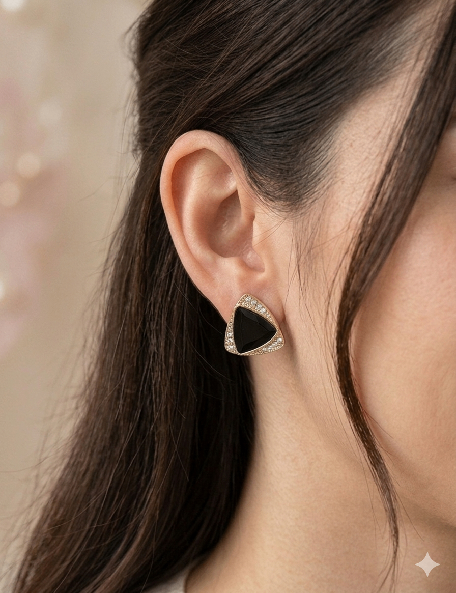 ✨ Black Triangle Stud Earrings  by Rabloo Accessories - photo 3