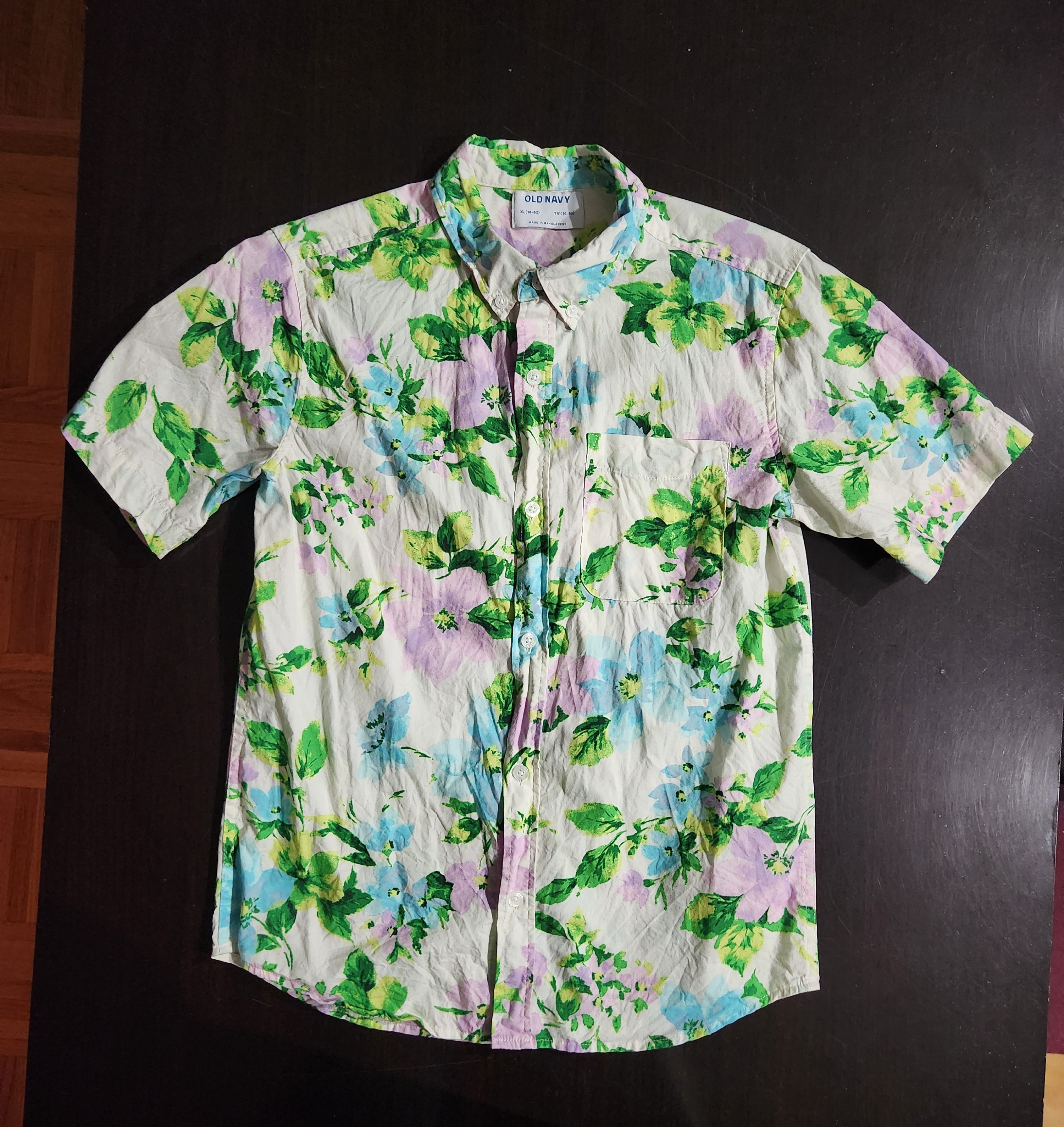 Old Navy Boys Short Sleeve Printed Shirt w/pocket SZ XL (14-16)