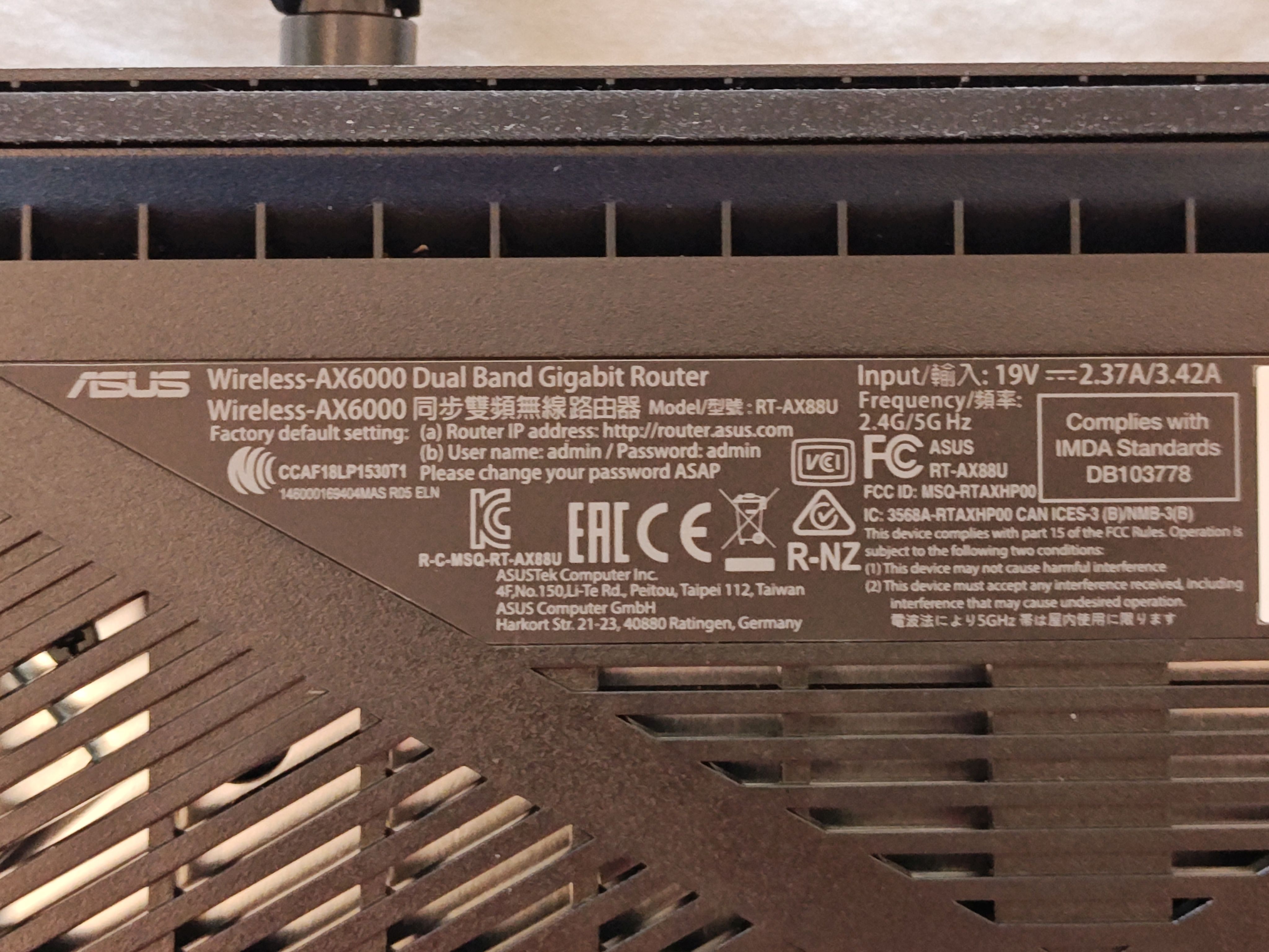ASUS RT-AX88UDual Band Gigabit Router