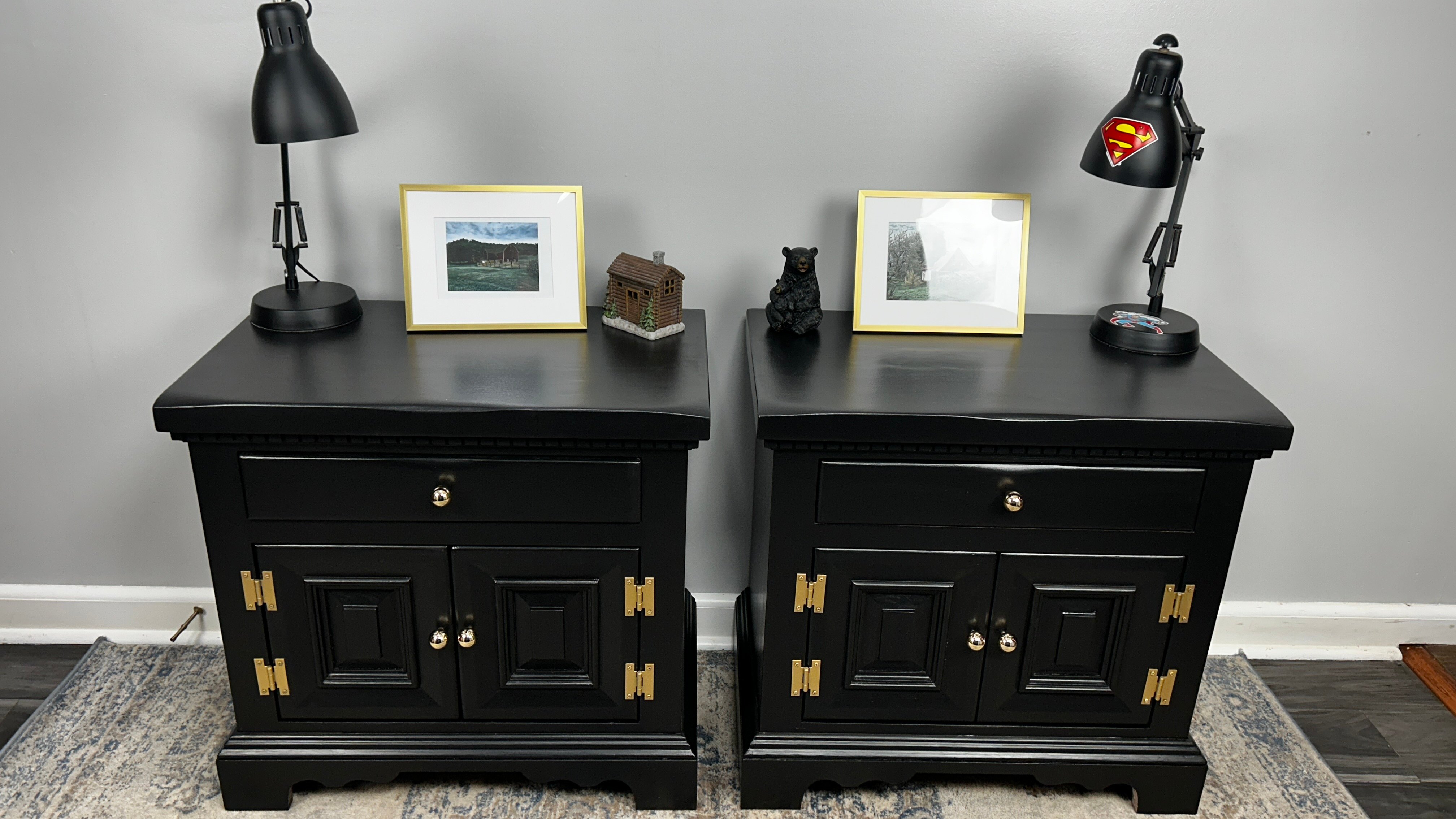 Solid Pine Nightstand Set — Golden Knobs, Delivery Available - photo 4