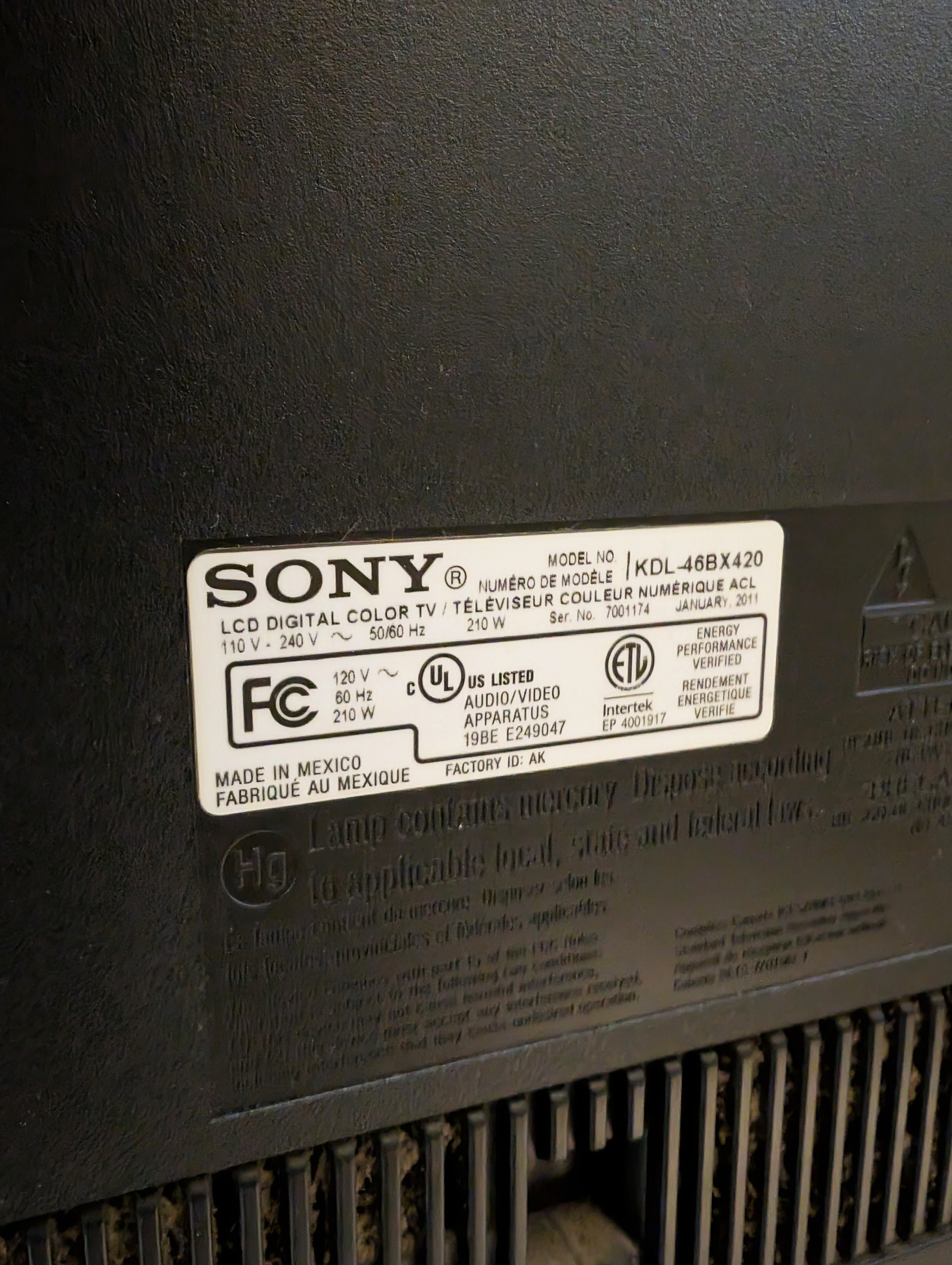 Sony KDL-46BX420 46" BRAVIA 1080p LCD HDTV - photo 2