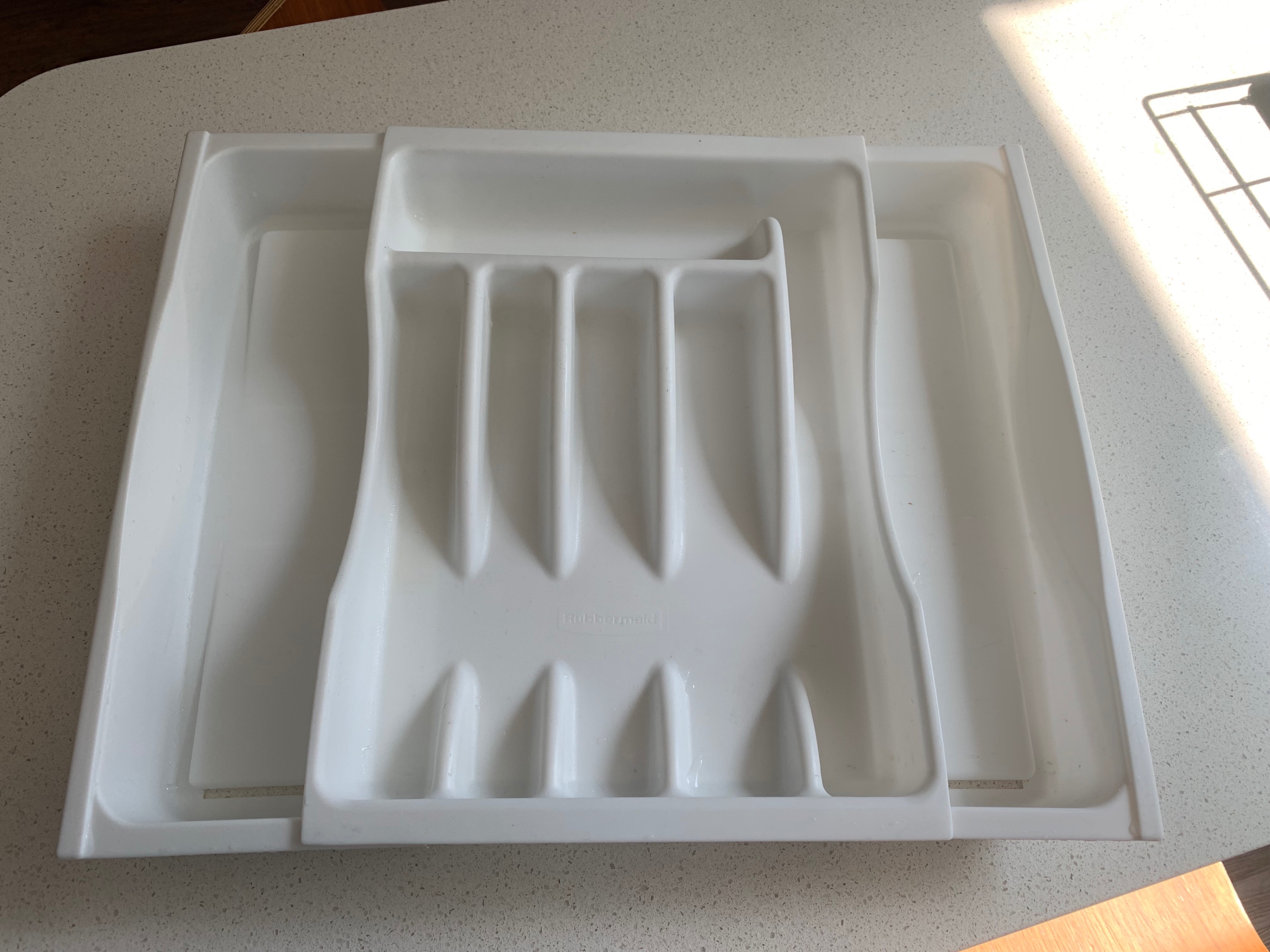 🍴 White Expandable Cutlery Drawer Organiser