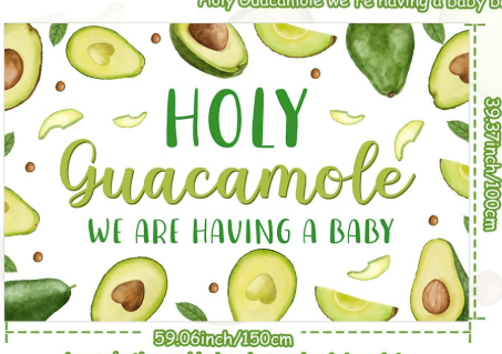 Avocado Themed Baby Shower Banner