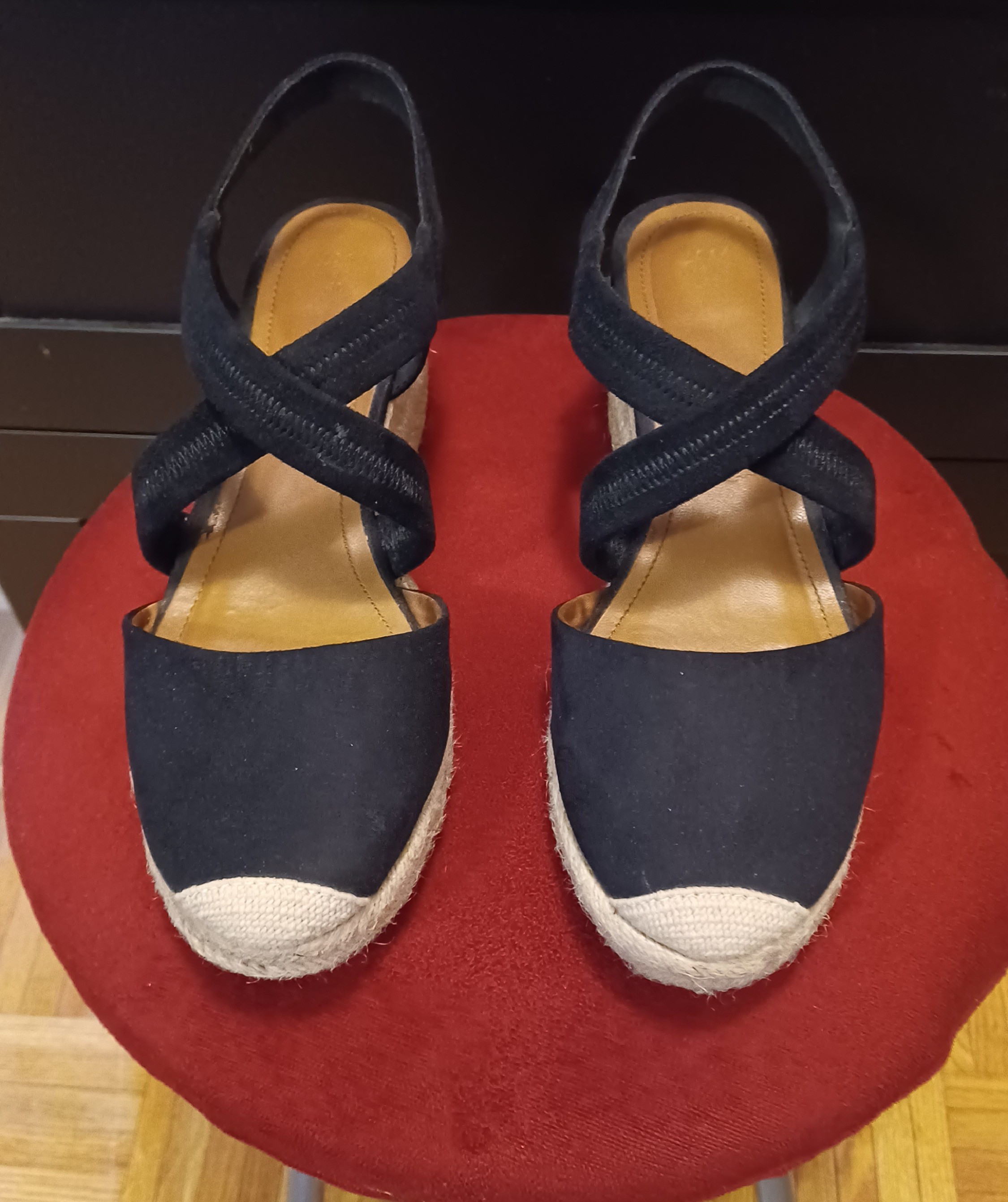 Black Wedge Espadrilles Shoes