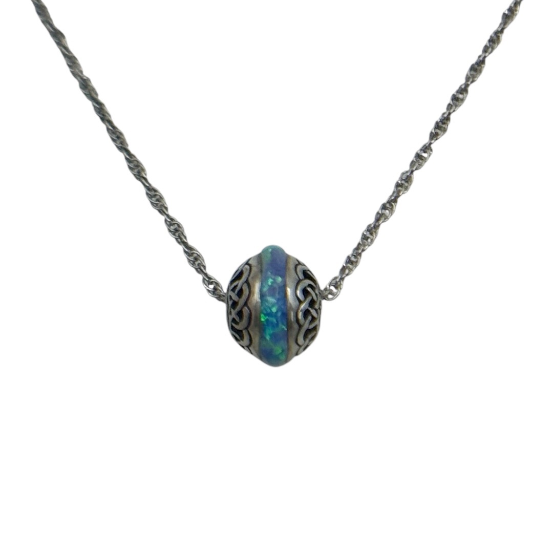 sterling silver Celtic opal bead necklace - GM1210 - photo 2