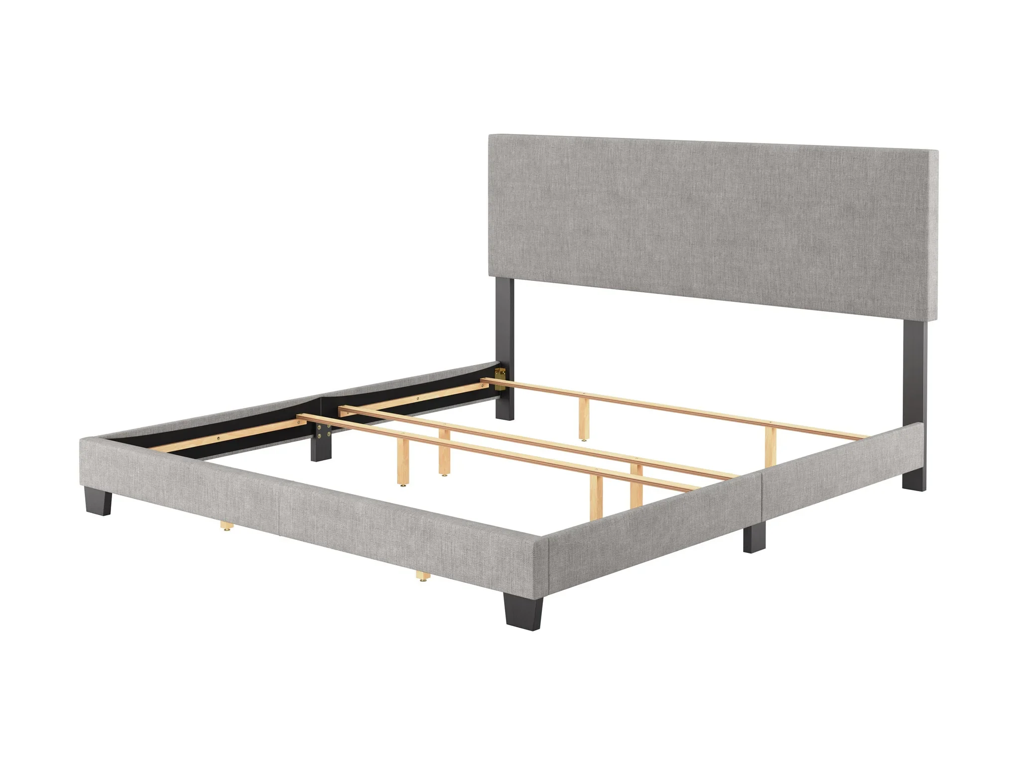 Brand New Light Grey King Upholstered Bed Frame | Factory Sealed - photo 5