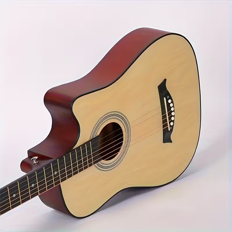 38-Inch Cutaway Acoustic Guitar – Natural Wood Beginner Guitar - photo 2