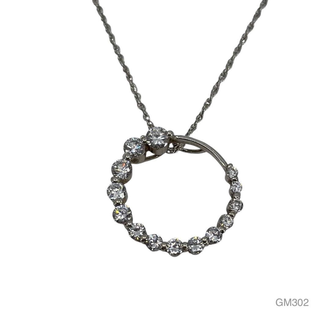 sterling silver circle of life cubic zirconia pendant - GM302