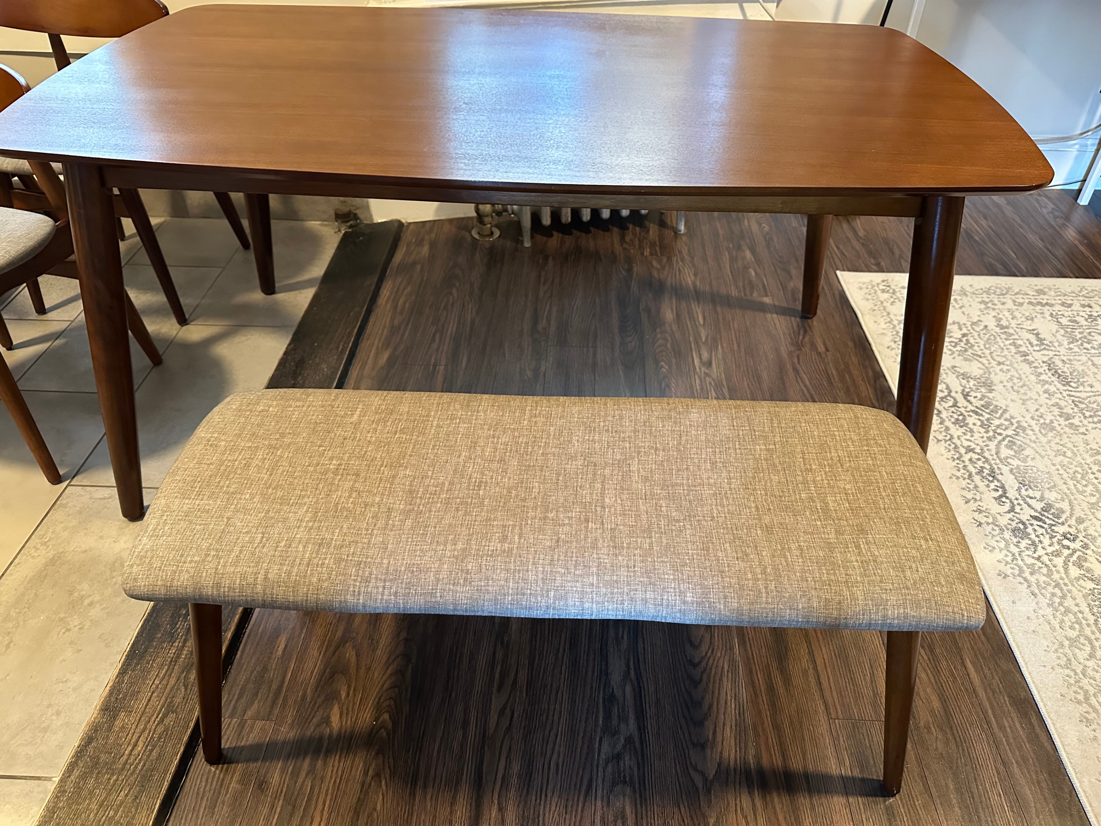 Mid-Century Modern Dining Set – Table, 4 Chairs + Bench - photo 3