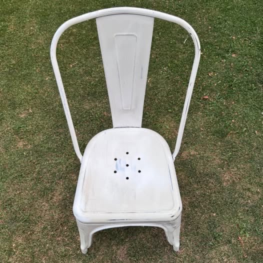 Rustic white Metal Dining Chairs