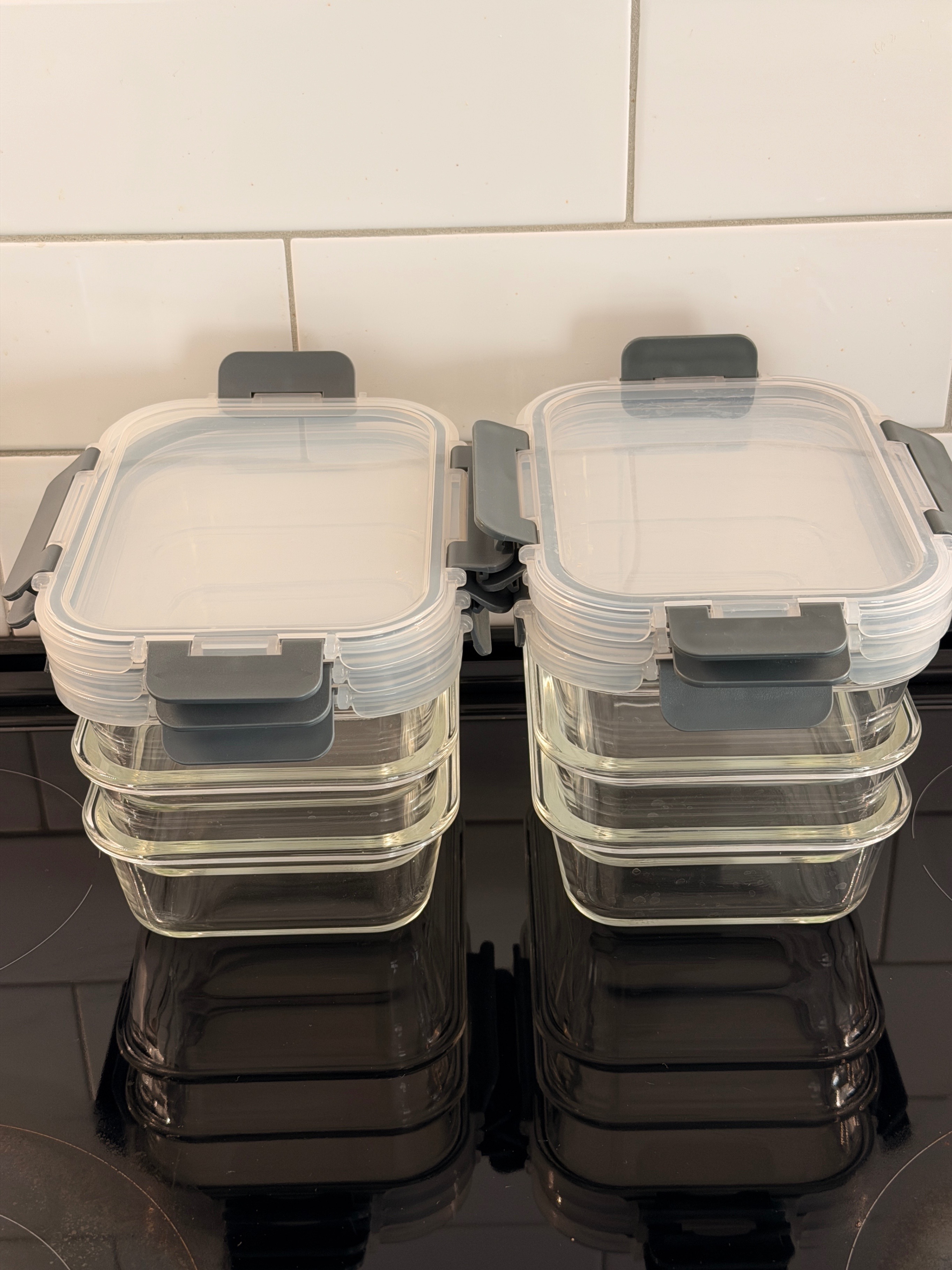 Glass leak proof food storage container, 1040mL, set of 6 - photo 2