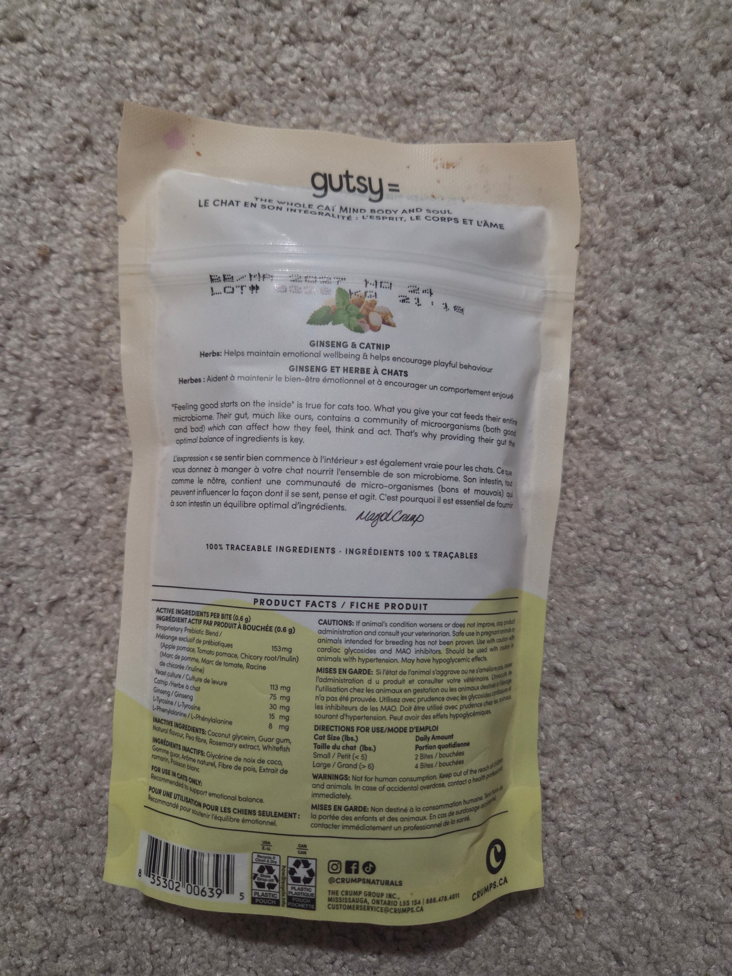 Crumps Naturals Gutsy Happy Bites Cat Treats White Fish 90g - photo 2