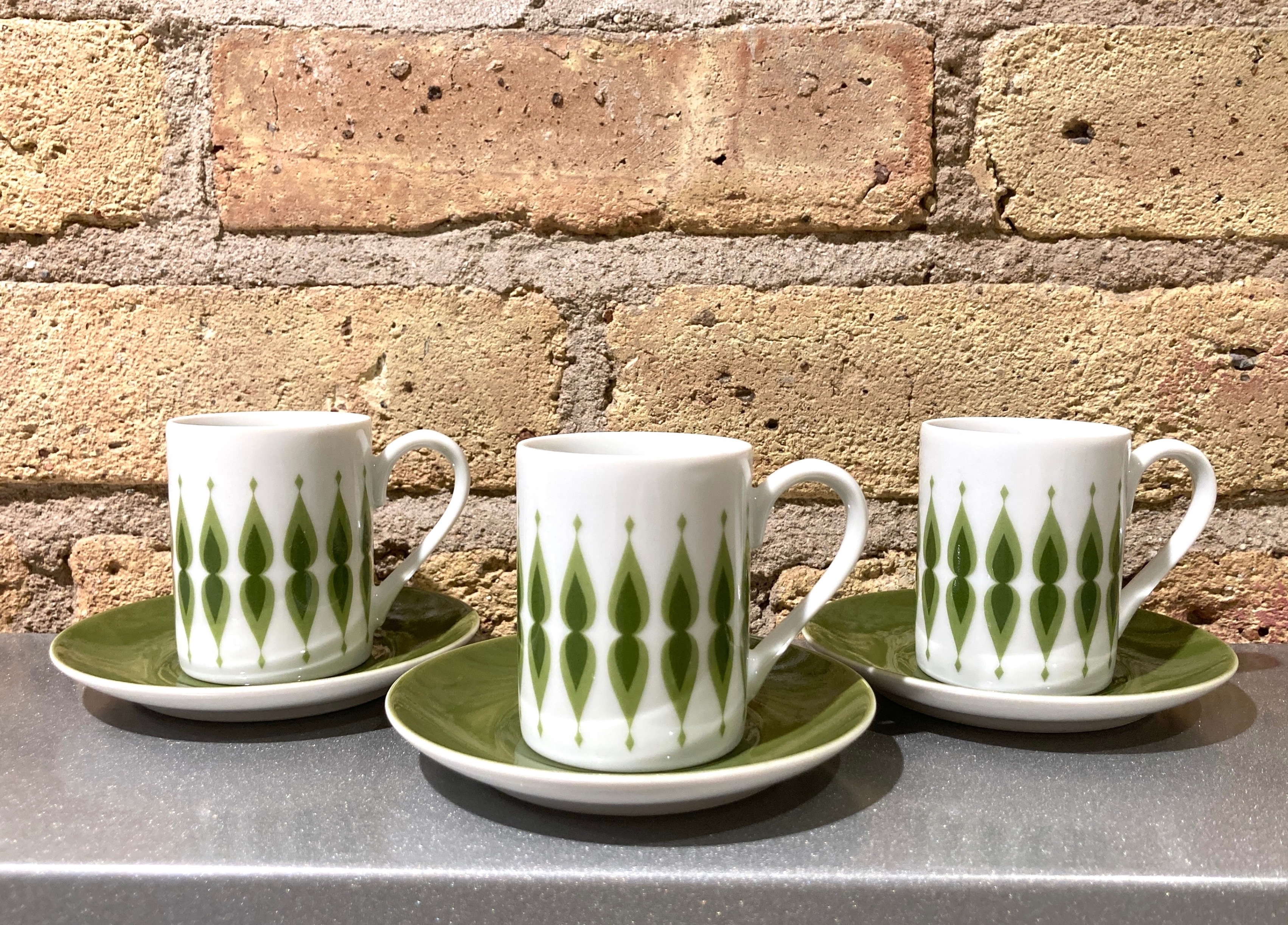 VTG Fine China Japan Expresso Coffee Cups Saucers Retro MCM - photo 2