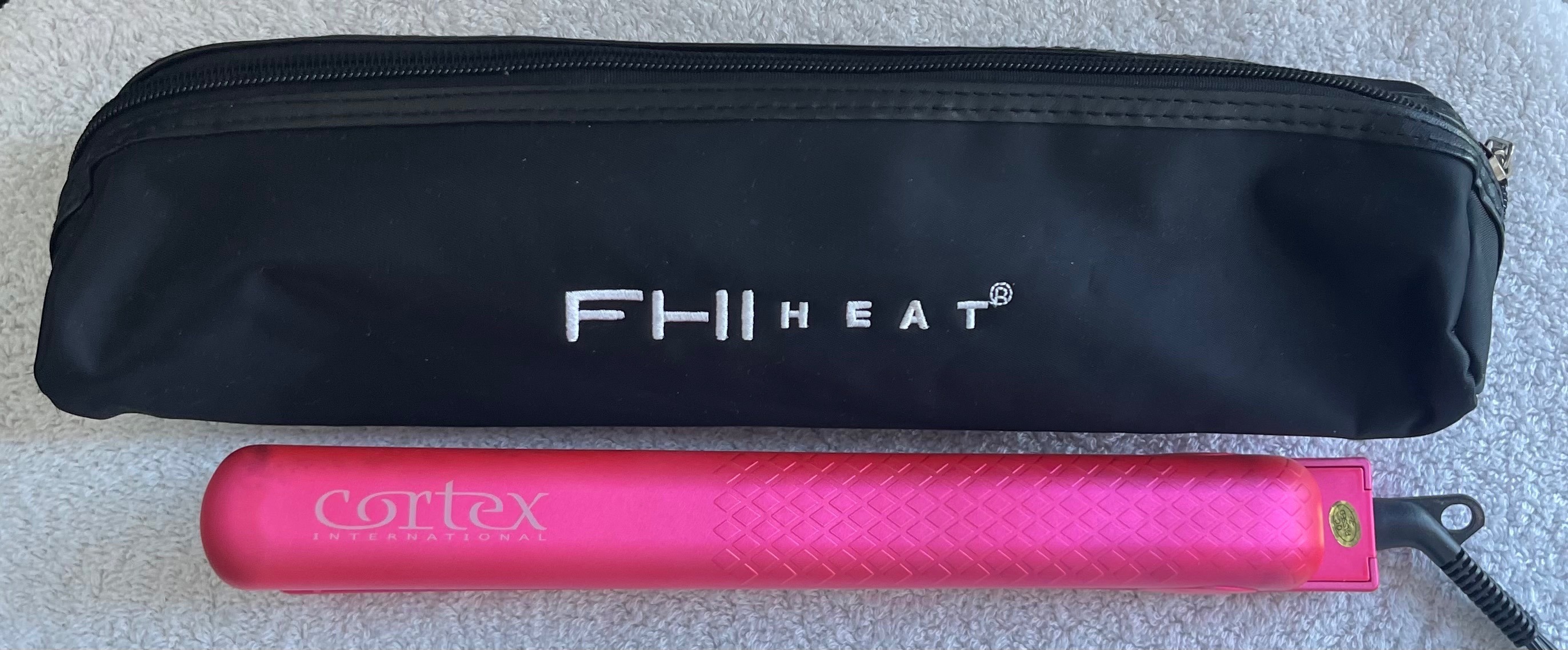 Hot Pink Cortex Hair Straightener with Travel Bag – Working