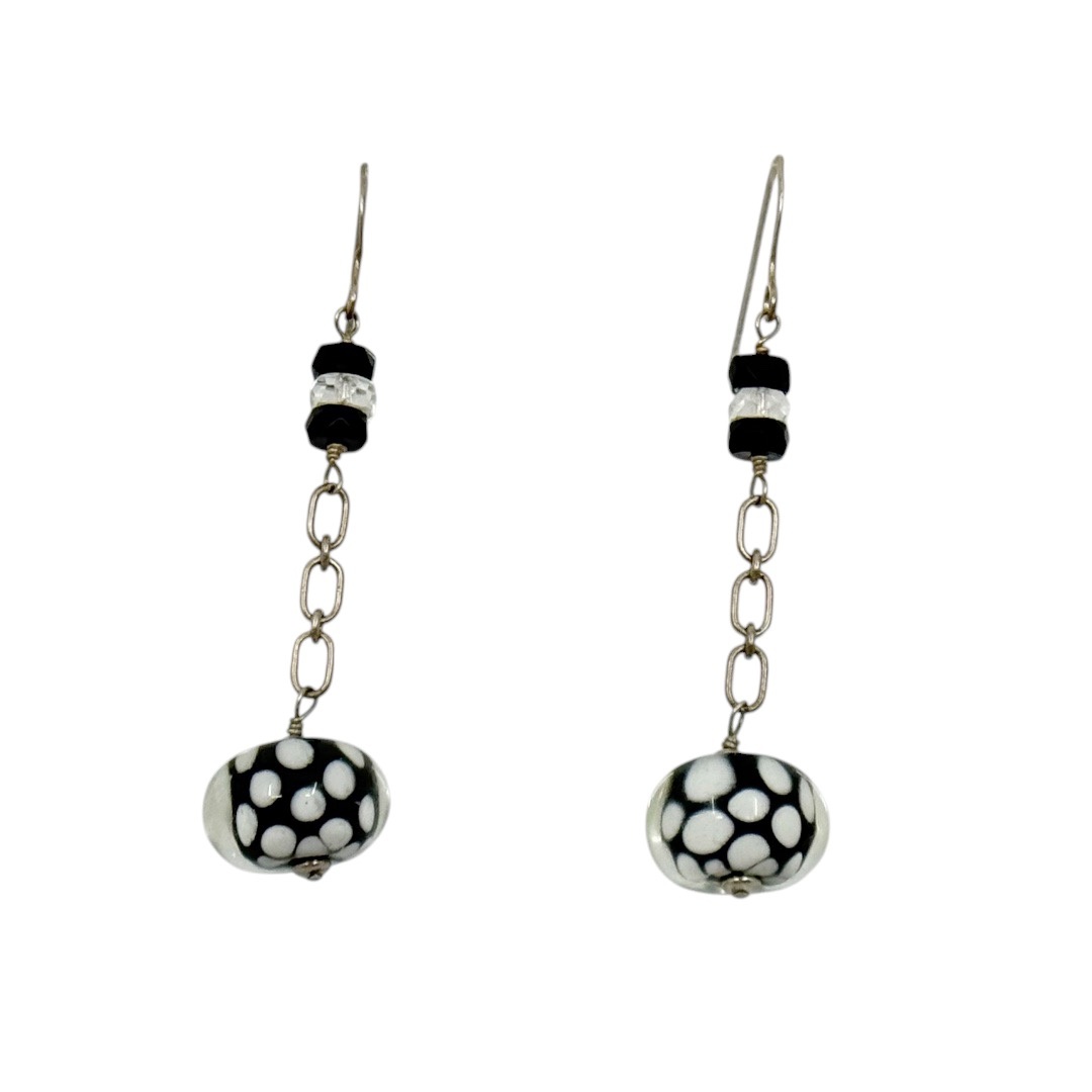 Hand Made Sterling silver Murano Glass bead earrings - GM327 - photo 2