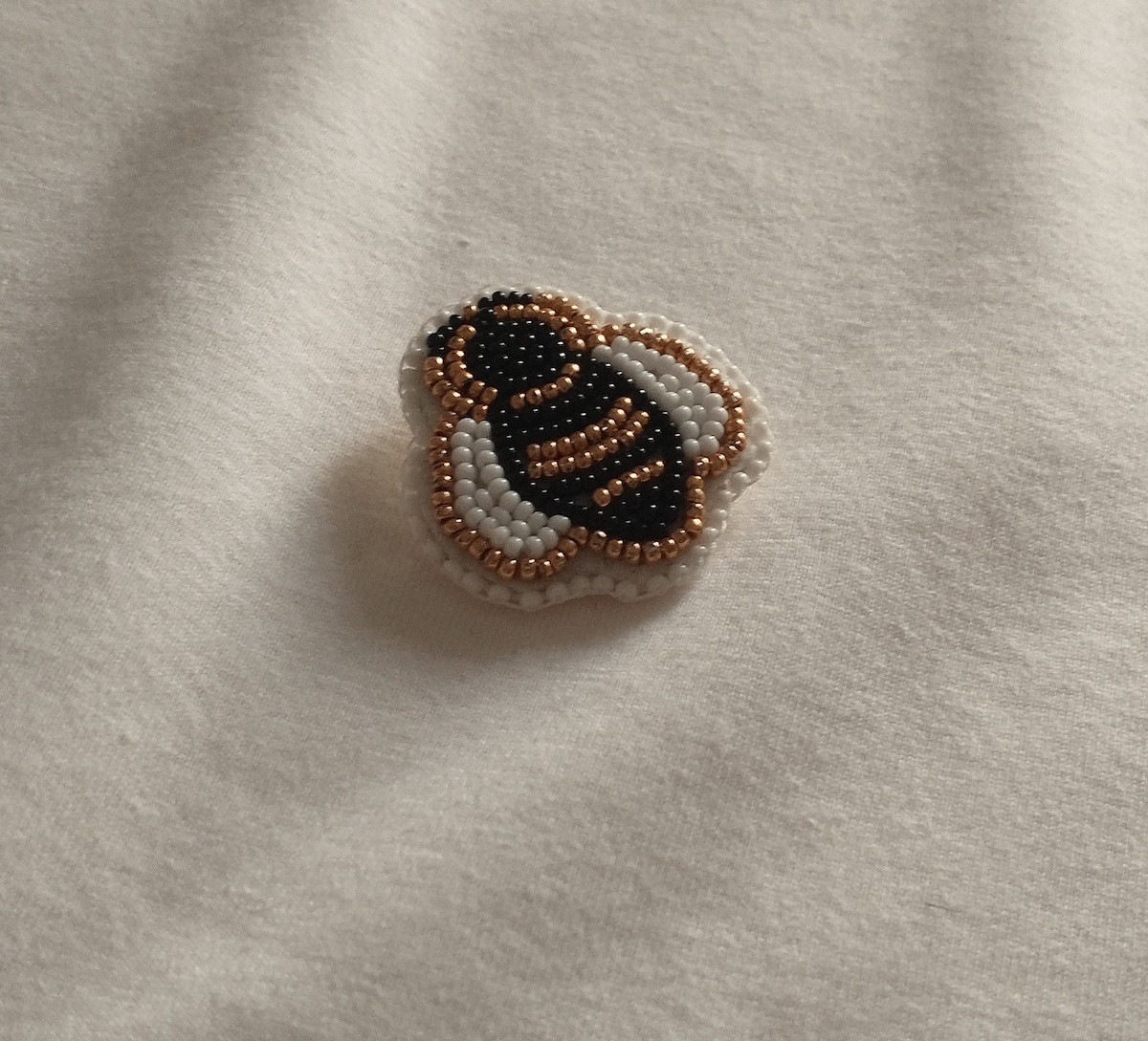 Unique Handmade Beaded Pin - Bee Design