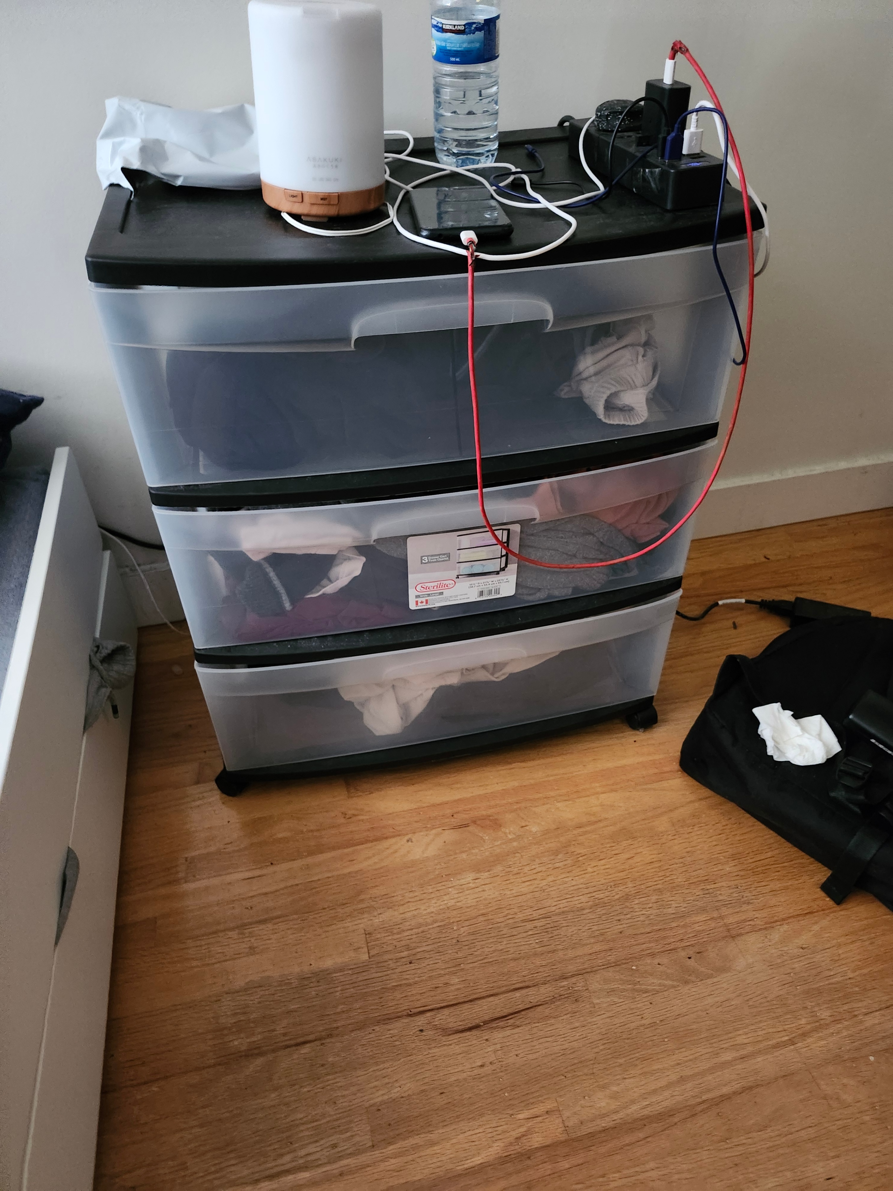 Black 3-Drawer Storage Cart