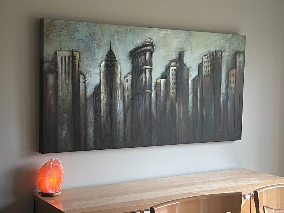 CITY SCAPE ON CANVAS
