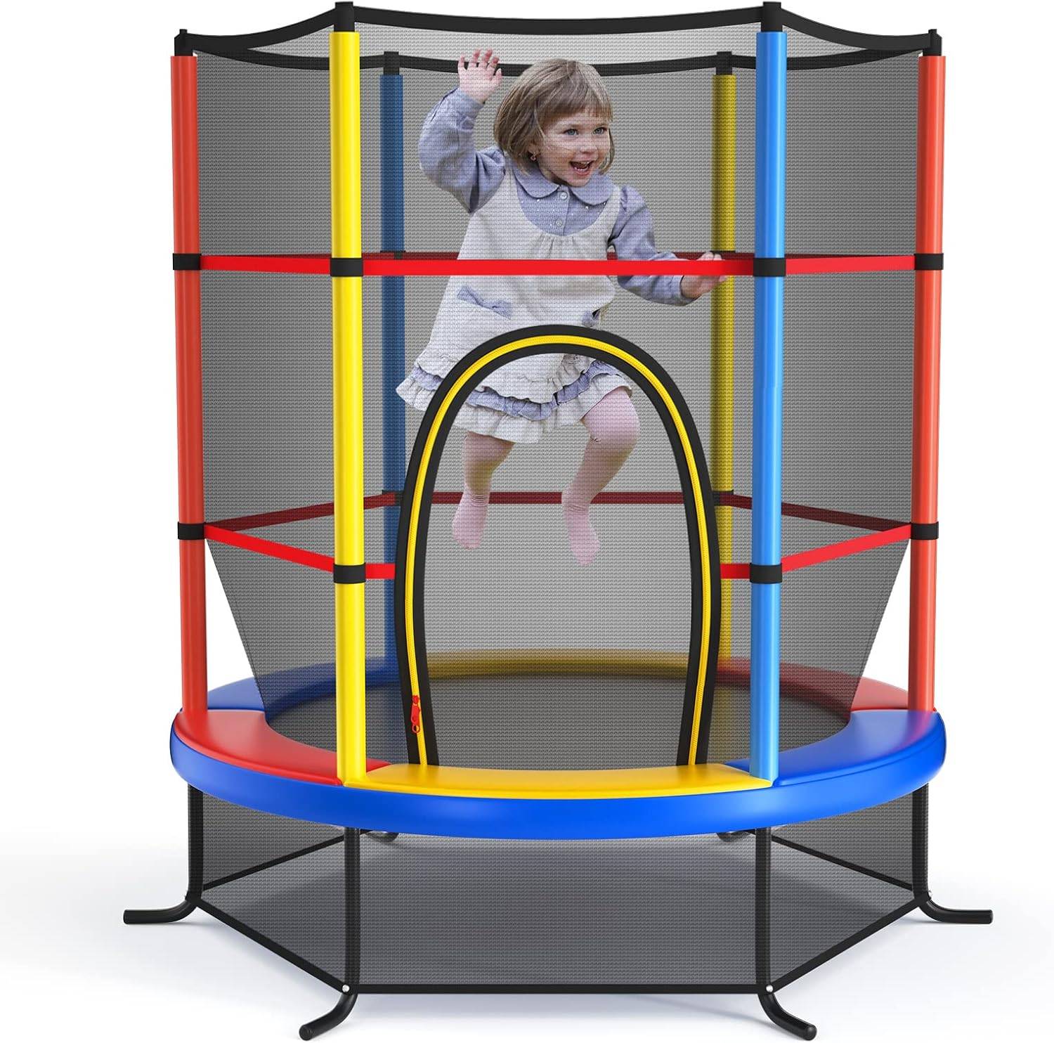 Giantex 55" Kids Trampoline with Safety Enclosure Net - photo 2